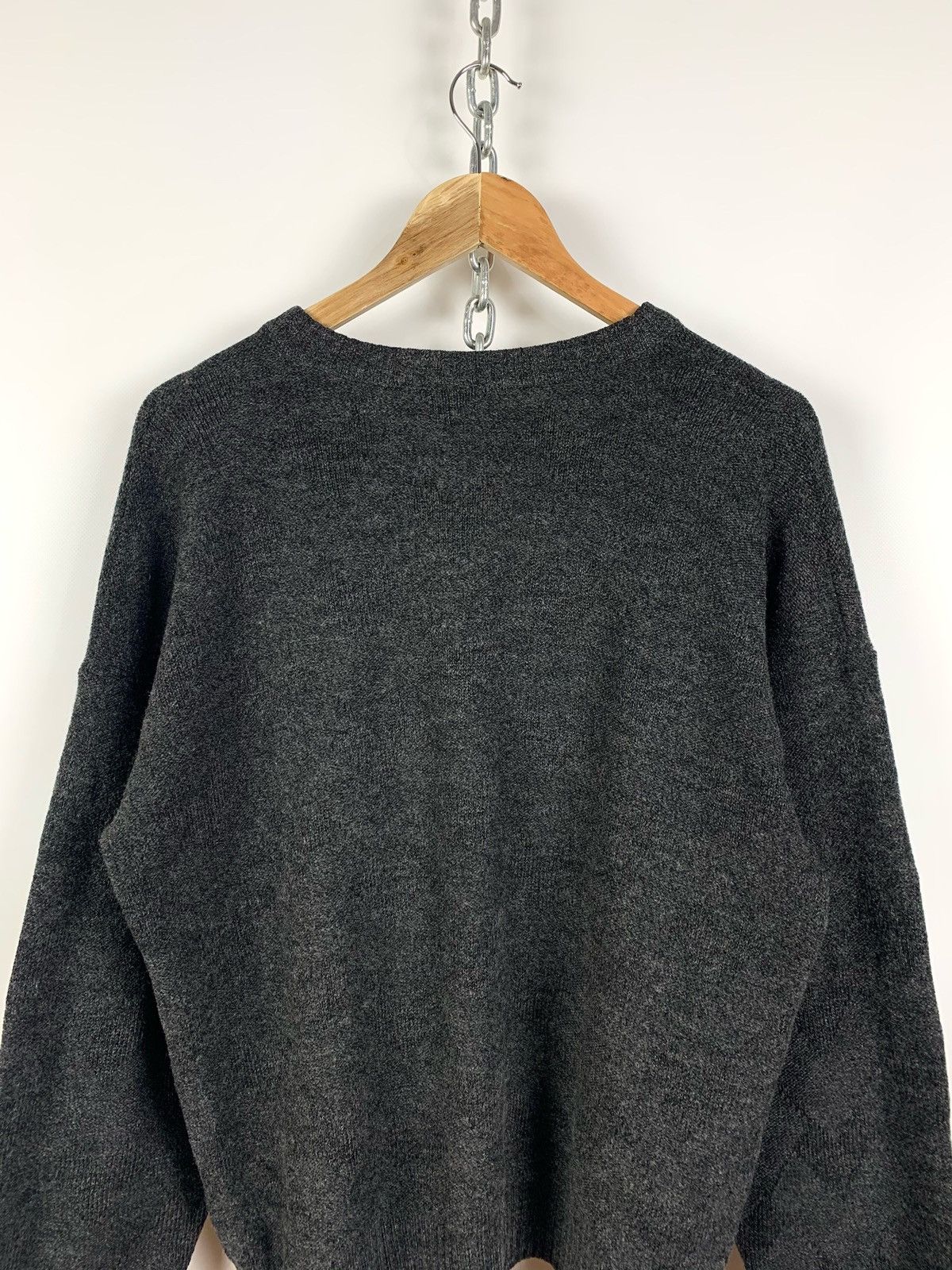 Lacoste 90s Vintage Lacoste Wool Knit Gray Sweater Made In France Size US L / EU 52-54 / 3 - 8 Thumbnail