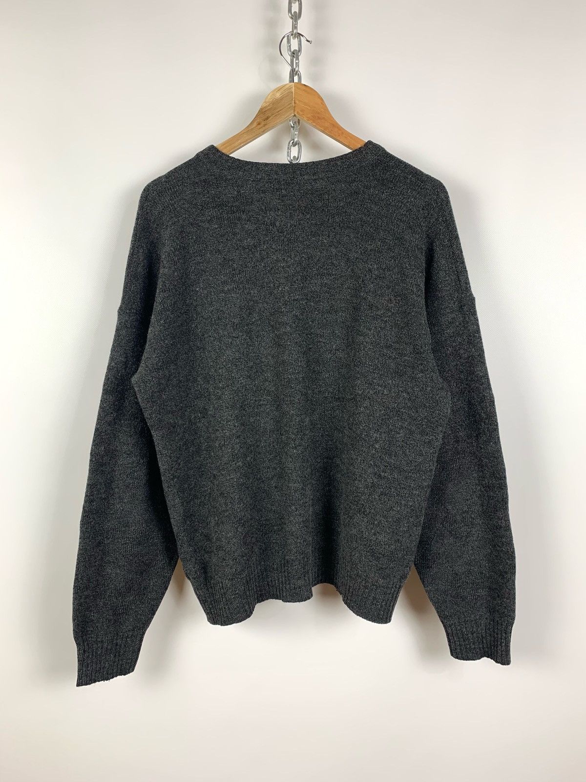 Lacoste 90s Vintage Lacoste Wool Knit Gray Sweater Made In France Size US L / EU 52-54 / 3 - 2 Thumbnail