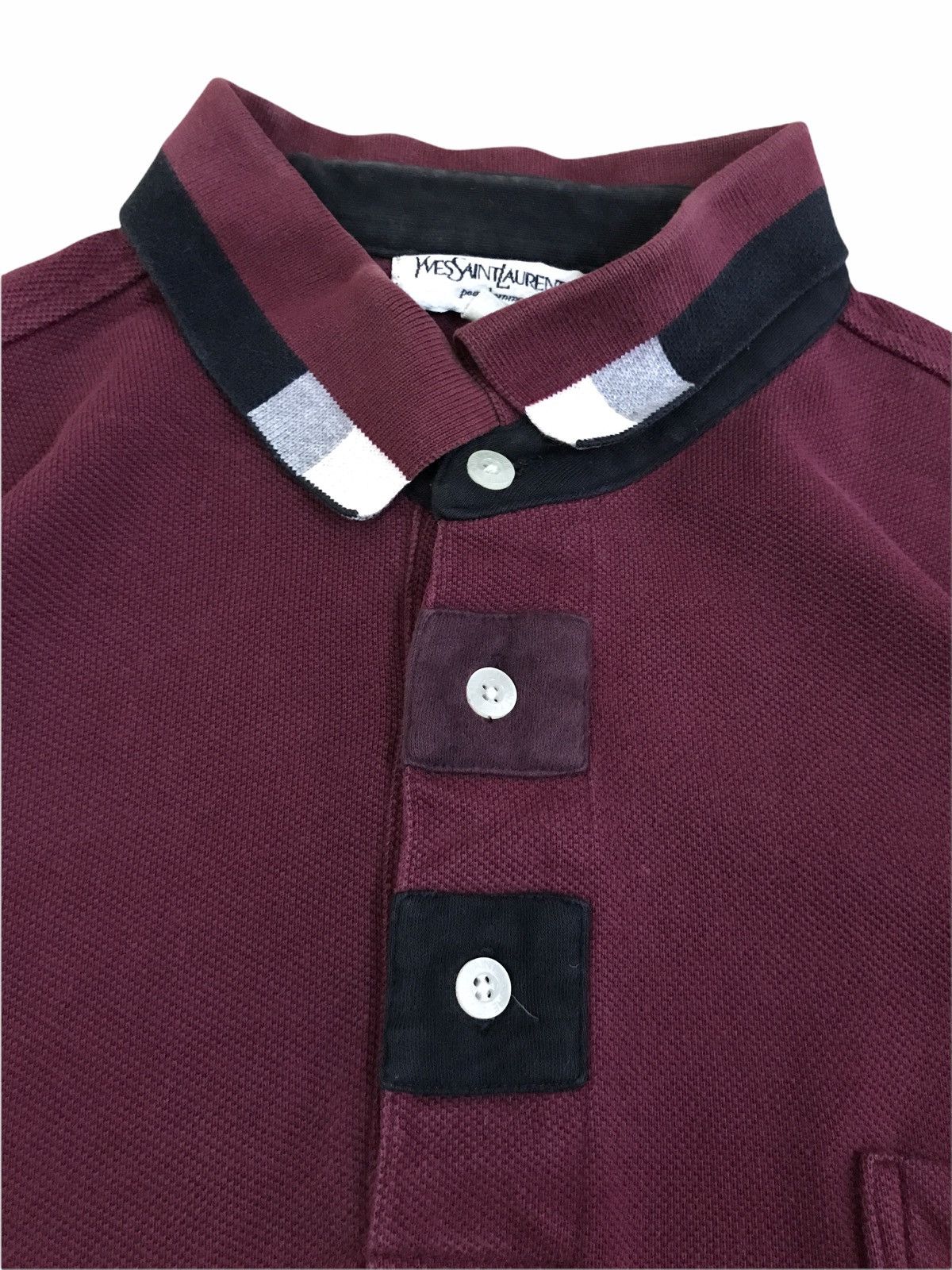 Yves Saint Laurent Vintage YSL Pour Homme Pocket Polo Shirt Spell Out Logo Size US S / EU 44-46 / 1 - 5 Thumbnail