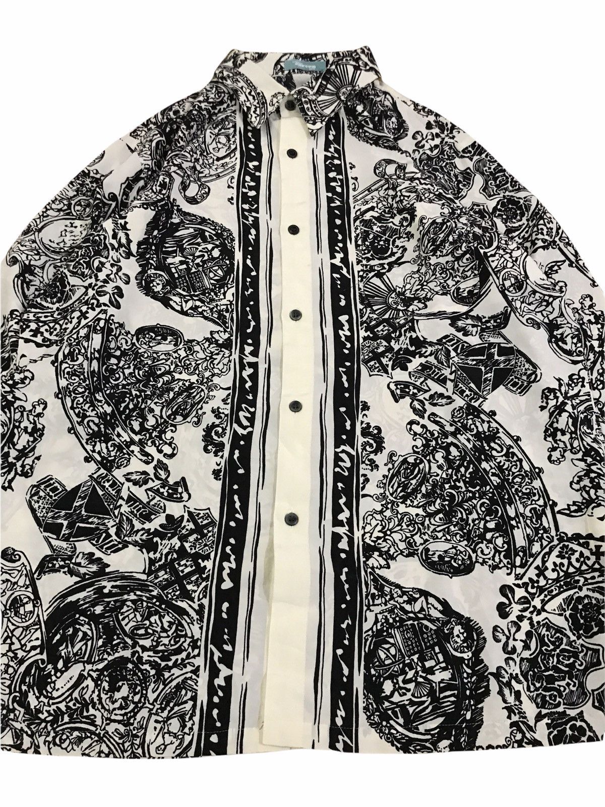 Carven Vintage Carven Paris Abstract Design Button Up Shirt Size L / US 10 / IT 46 - 3 Thumbnail