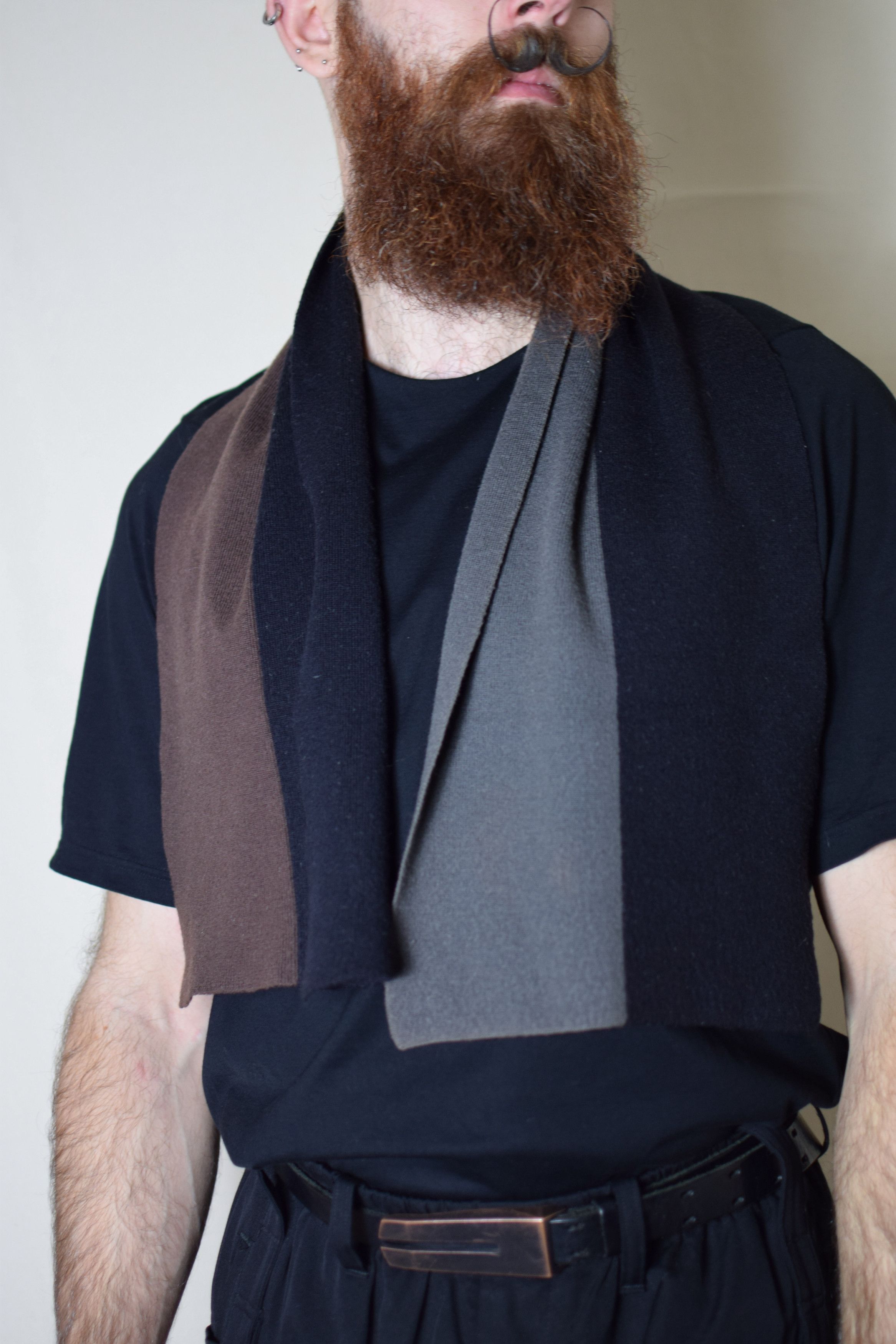 image of Yohji Yamamoto YYPH Archive 80's Scarf in Black, Men's