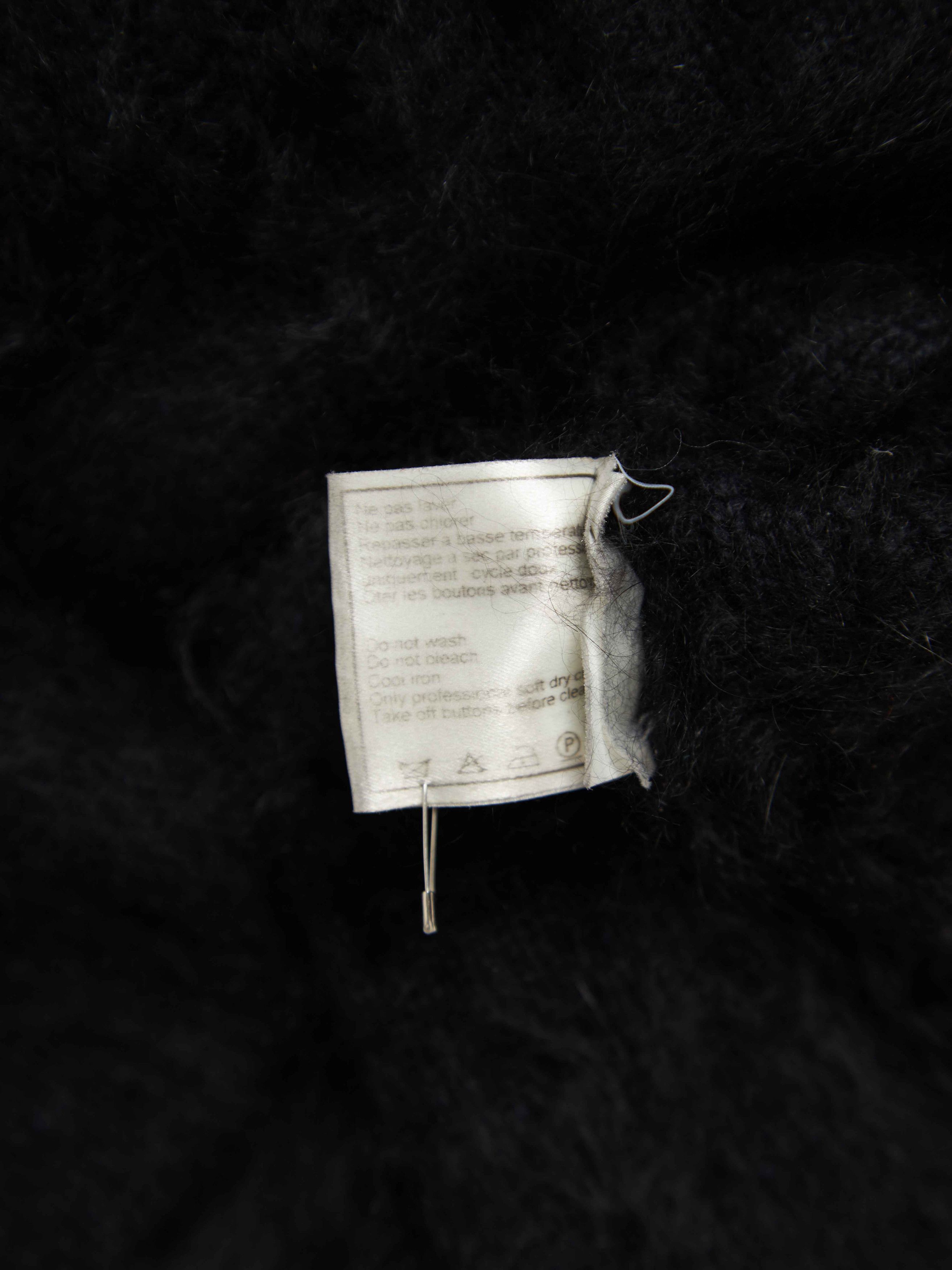 Chanel Black Transparent Blocks V Neck Angora Sweater Size US M / EU 48-50 / 2 - 4 Thumbnail