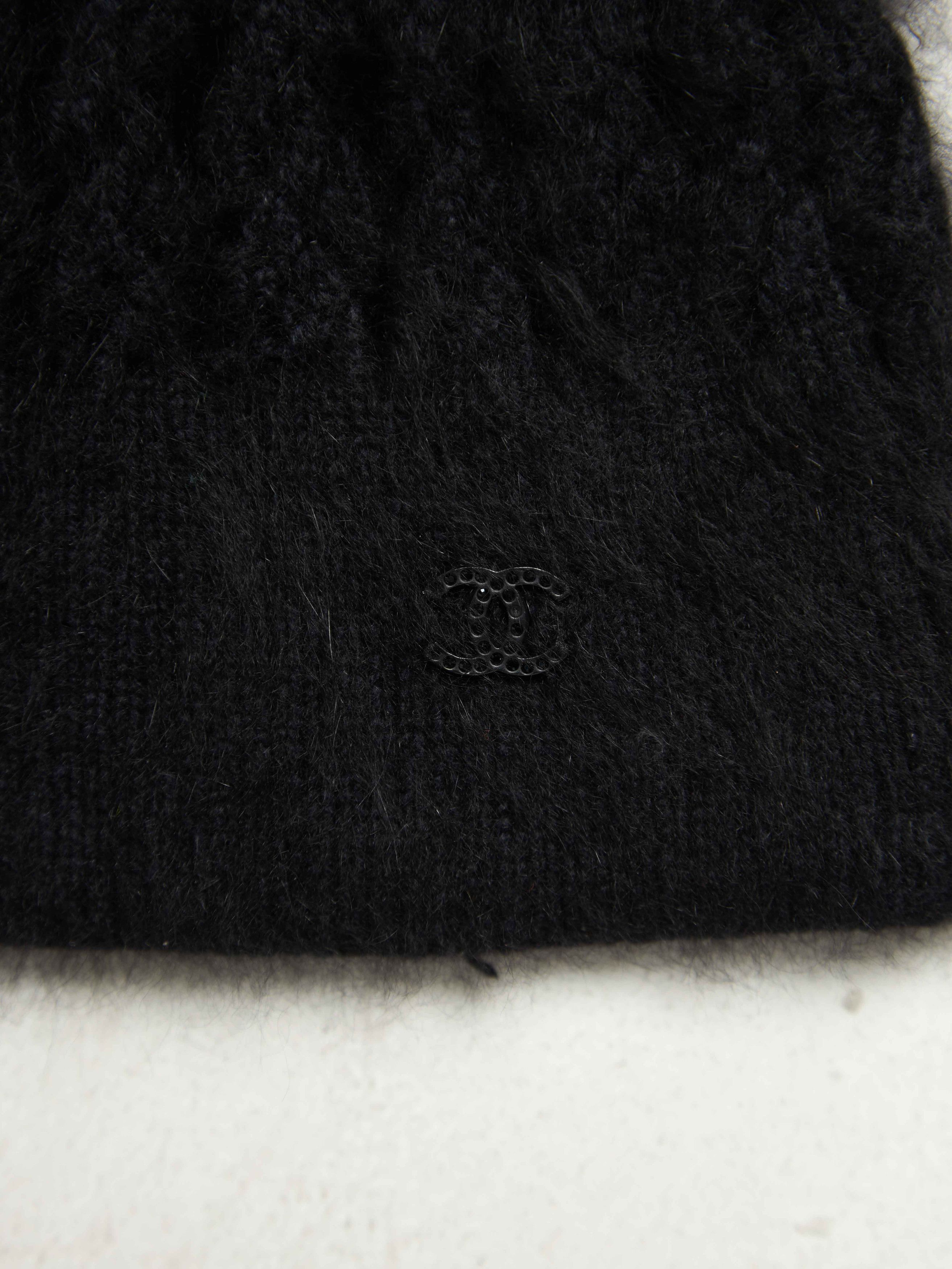 Chanel Black Transparent Blocks V Neck Angora Sweater Size US M / EU 48-50 / 2 - 2 Thumbnail