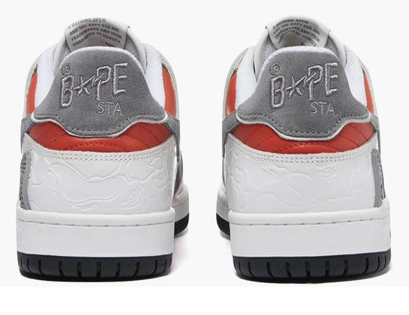 Bape A Bathing Ape Bapesta Sk8 Red/White/Grey Sneakers Shoes US12 Size US 12 / EU 45 - 4 Thumbnail