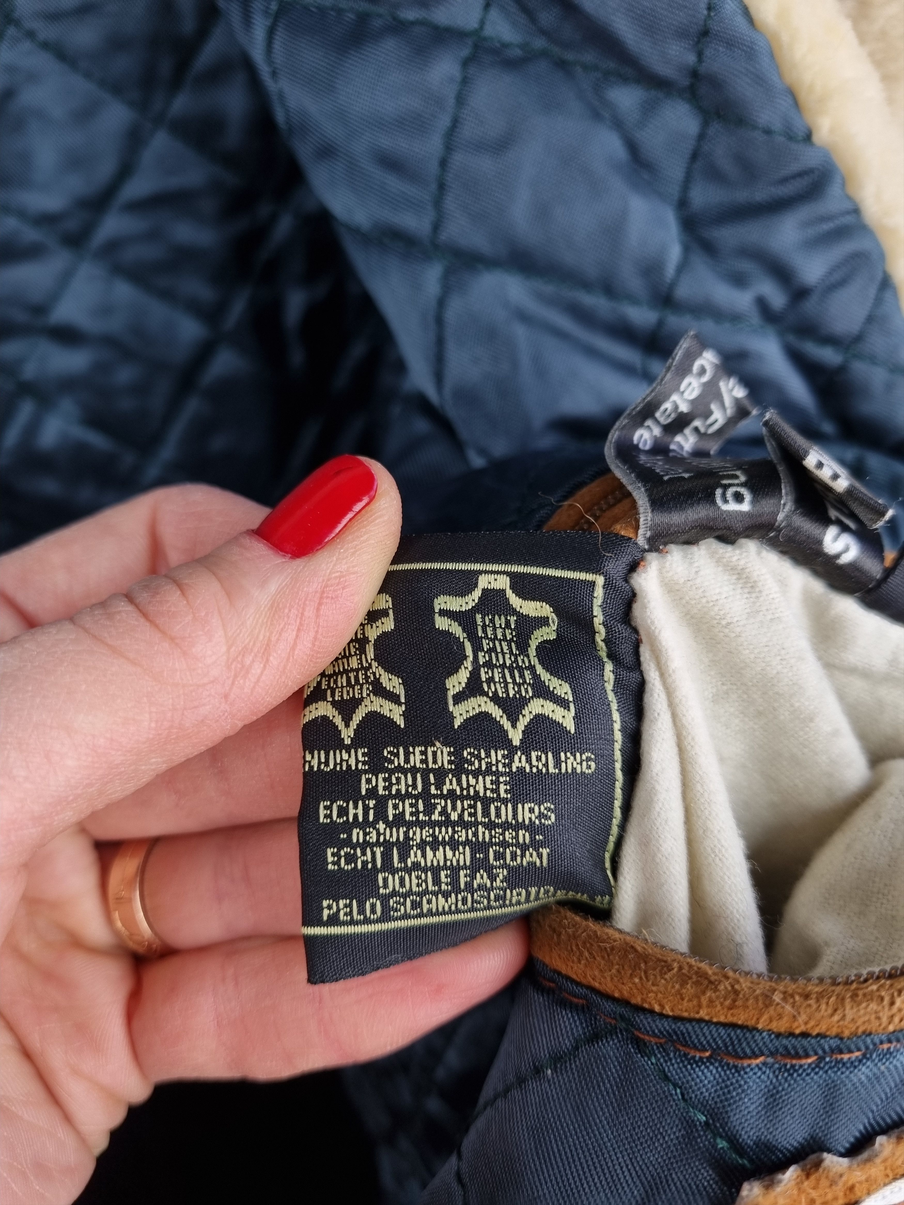 Genuine Leather Unique 80s Suede Shearling Wool Navajo Print Heavy Jacket Size US L / EU 52-54 / 3 - 16 Thumbnail