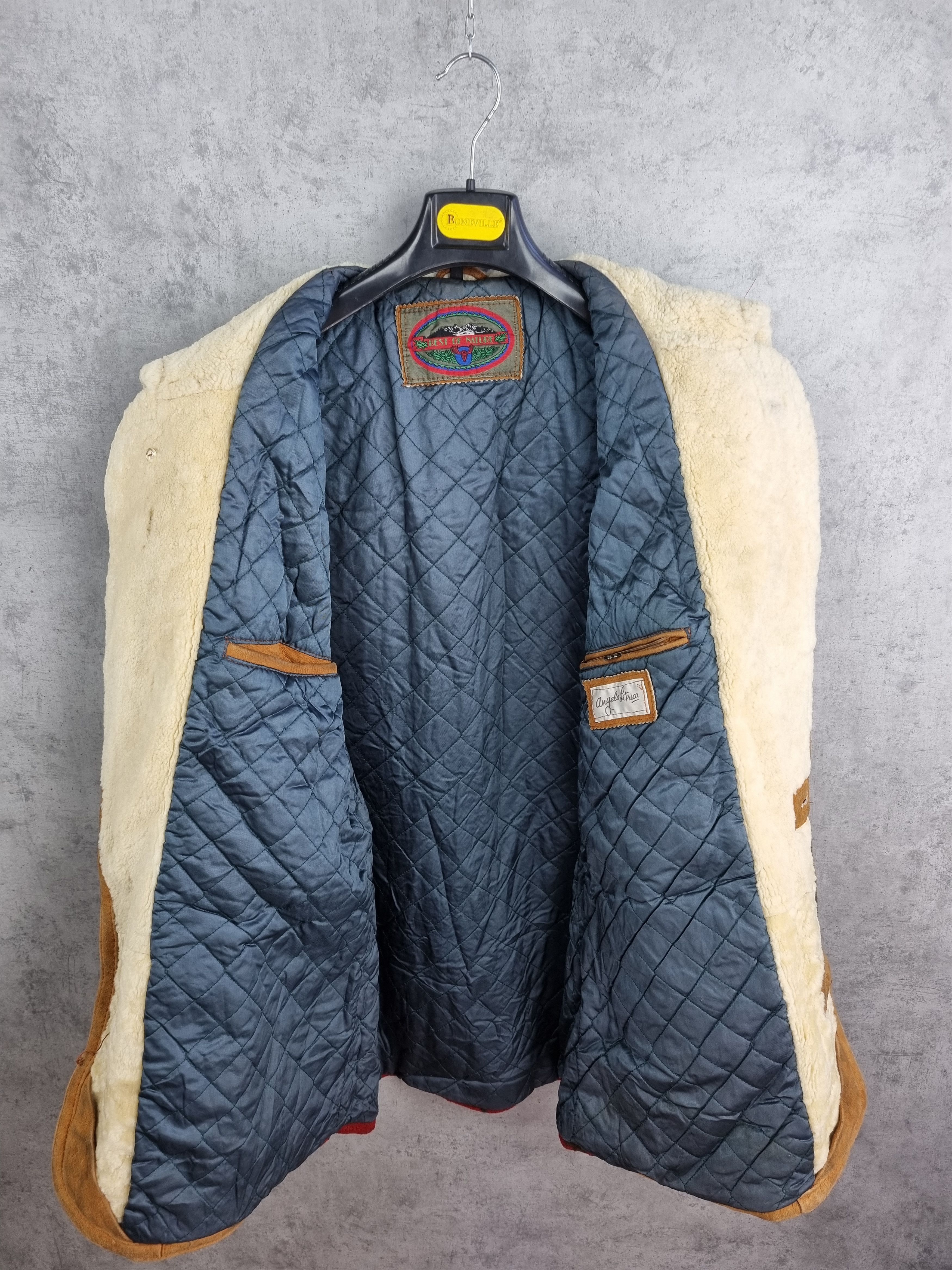 Genuine Leather Unique 80s Suede Shearling Wool Navajo Print Heavy Jacket Size US L / EU 52-54 / 3 - 12 Thumbnail