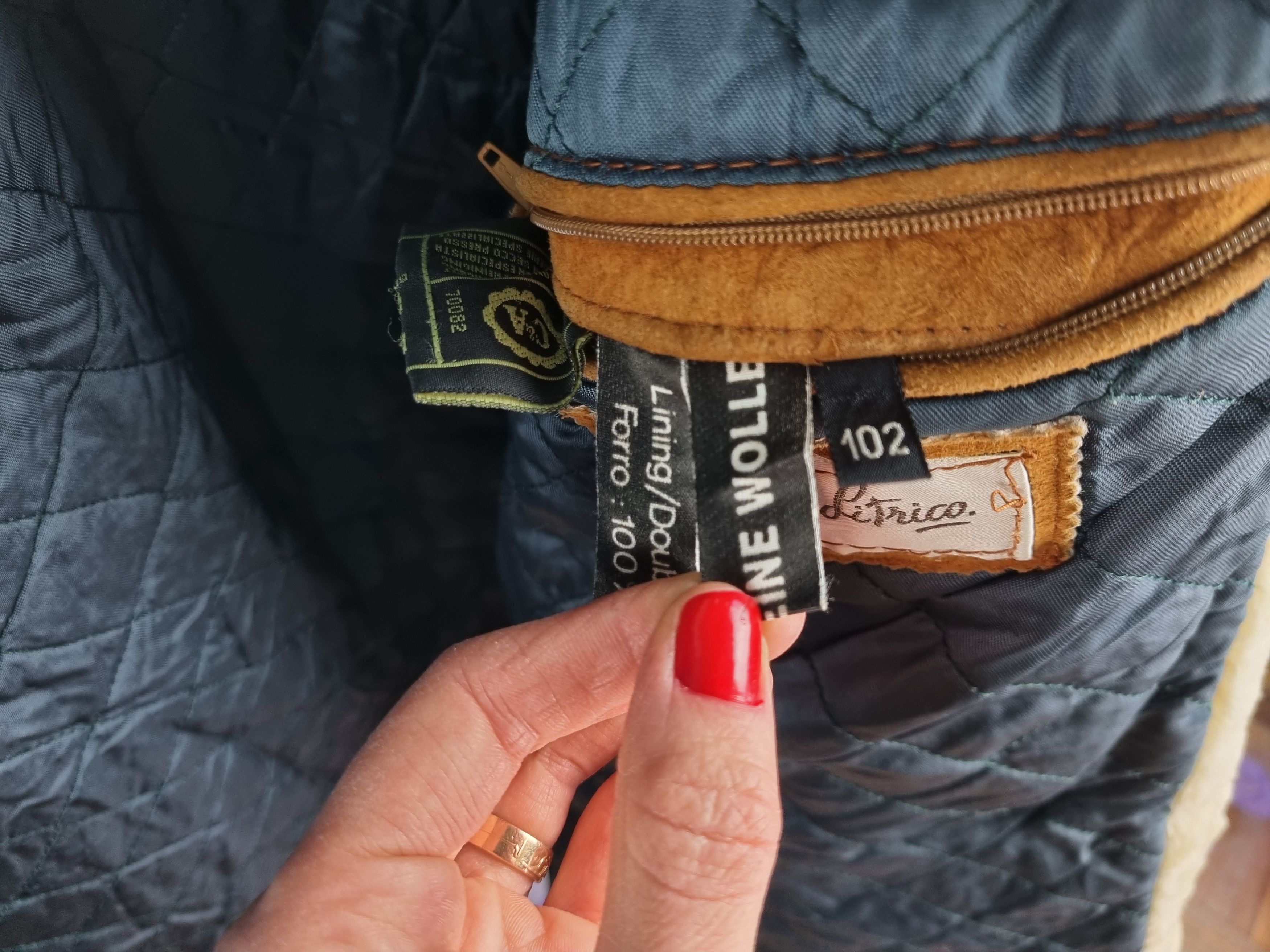 Genuine Leather Unique 80s Suede Shearling Wool Navajo Print Heavy Jacket Size US L / EU 52-54 / 3 - 15 Thumbnail