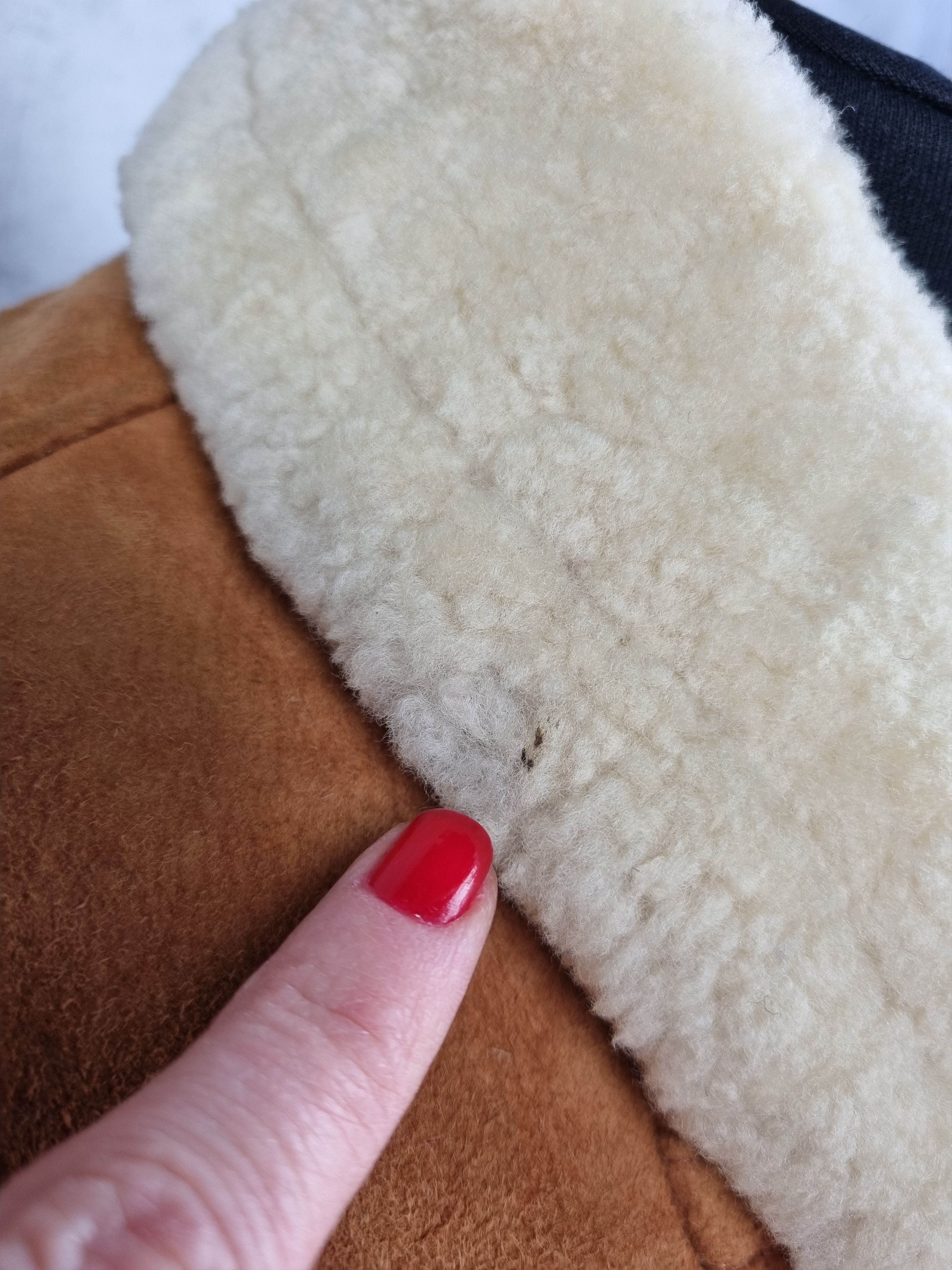 Genuine Leather Unique 80s Suede Shearling Wool Navajo Print Heavy Jacket Size US L / EU 52-54 / 3 - 25 Thumbnail
