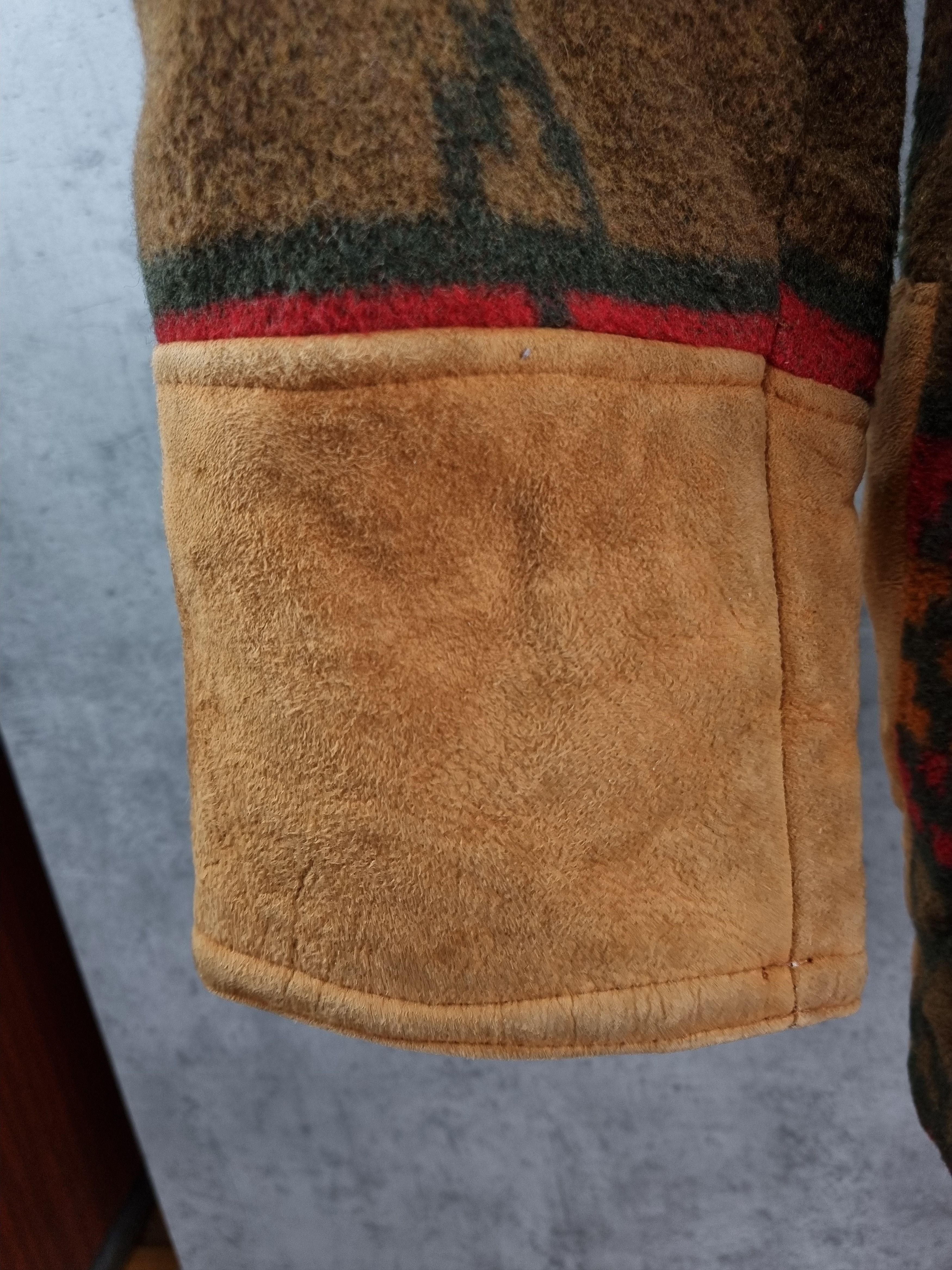 Genuine Leather Unique 80s Suede Shearling Wool Navajo Print Heavy Jacket Size US L / EU 52-54 / 3 - 17 Thumbnail