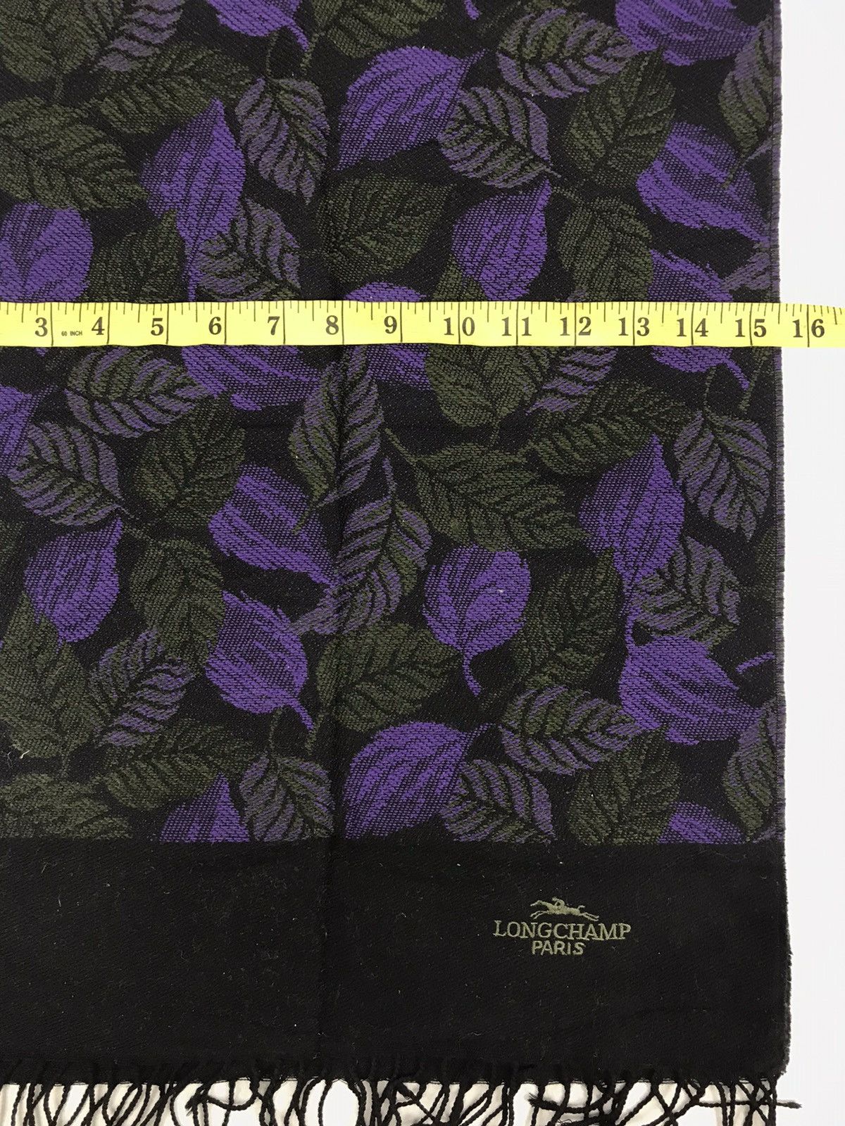 Designer Vintage Longchamp Paris Floral Muffler Scarf Cashmere Size ONE SIZE - 5 Thumbnail