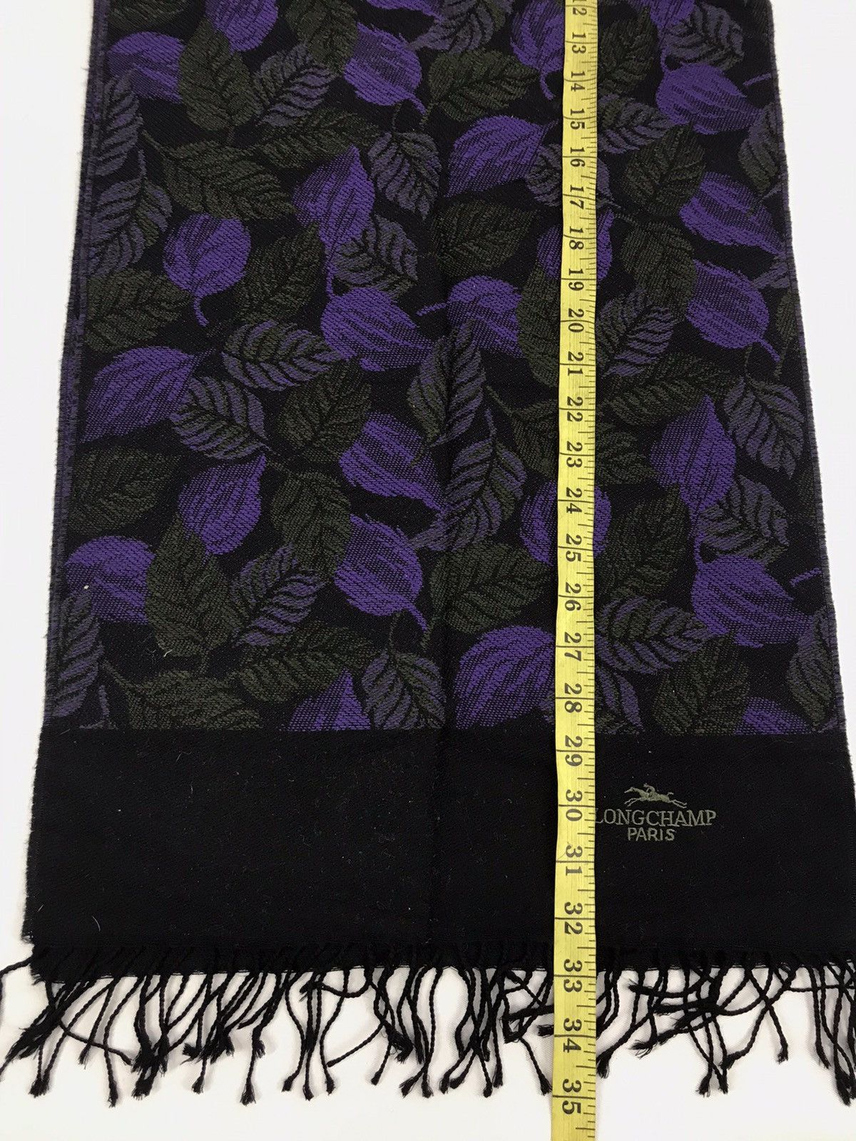Designer Vintage Longchamp Paris Floral Muffler Scarf Cashmere Size ONE SIZE - 6 Thumbnail