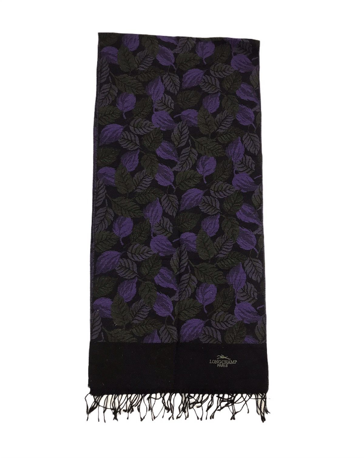 Designer Vintage Longchamp Paris Floral Muffler Scarf Cashmere Size ONE SIZE - 3 Thumbnail