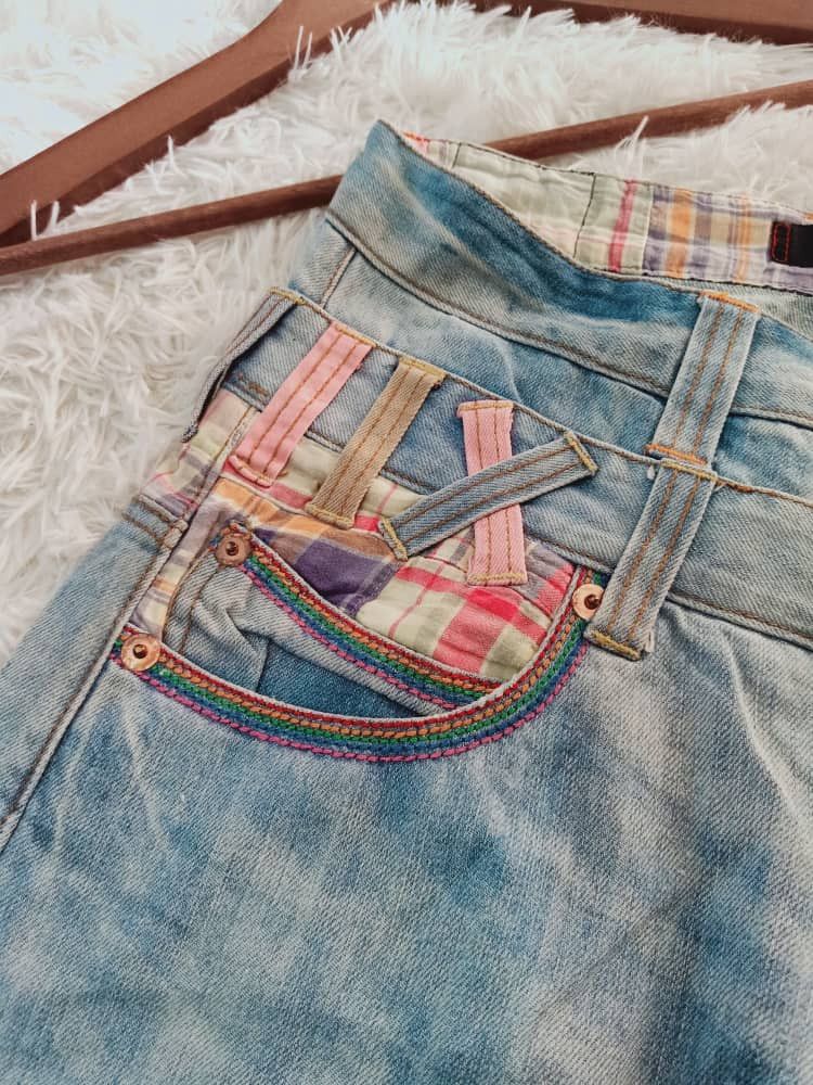 Japanese Brand DOMINATE HAND CRAFTED DOUBLE WAIST DISTRESED DENIM🇯🇵 Size US 30 / EU 46 - 3 Thumbnail