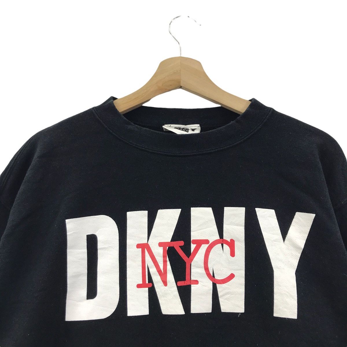 DKNY DKNY DONNA KARAN NewYork CropTop Big Print Black Sweatshirt Size US M / EU 48-50 / 2 - 2 Thumbnail