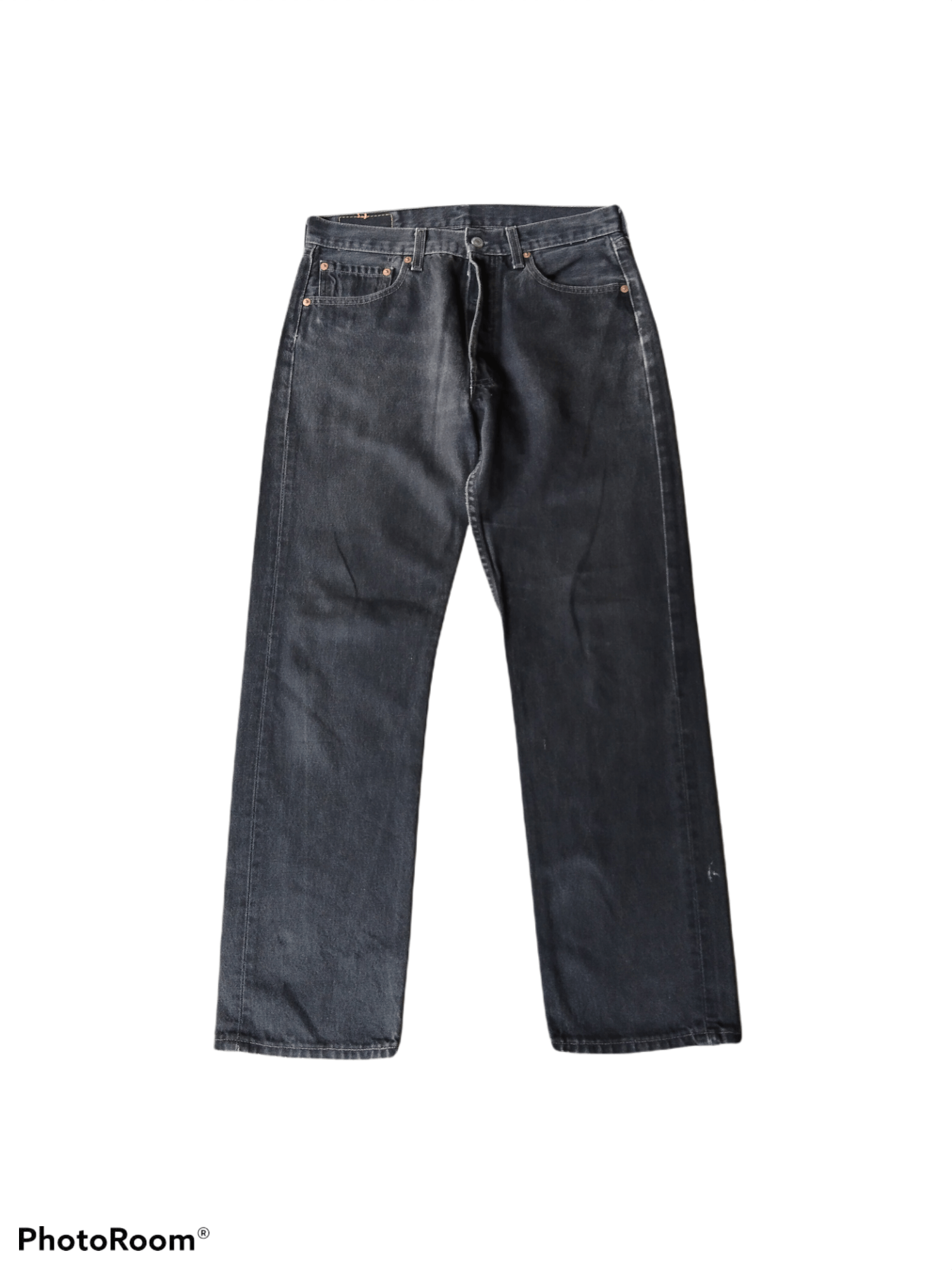 image of Levis Vintage Clothing x Made In USA Distressed Vintage Levis 501 Super Black Denim Pants in Black 