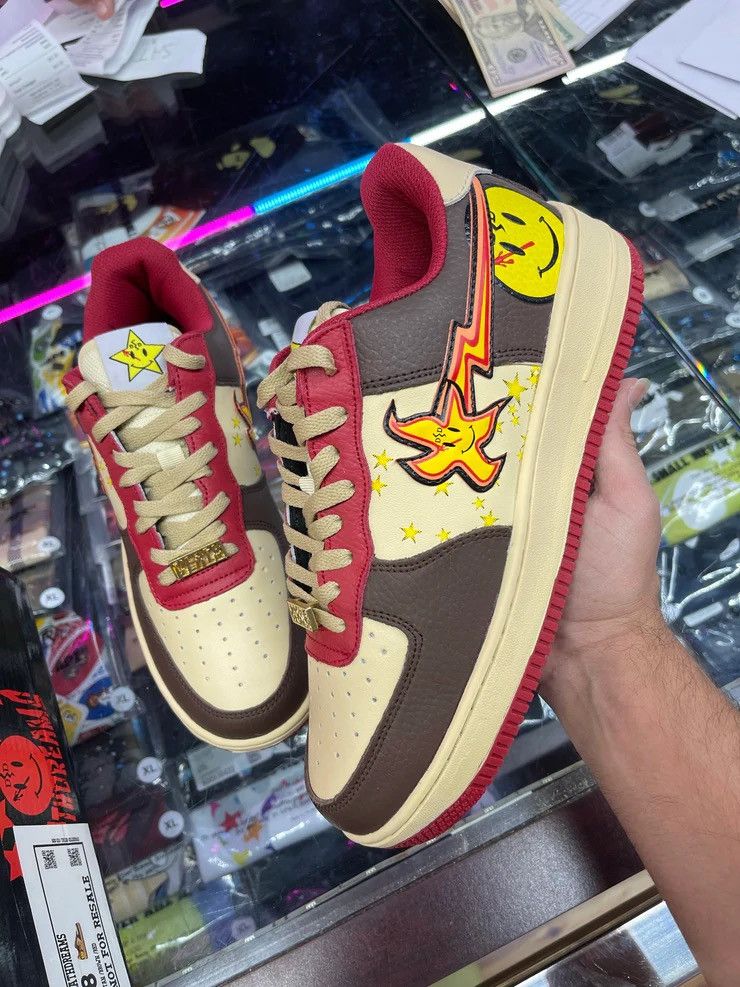Death Dreams Custom Star Leather Shoes Red Sneakers 13