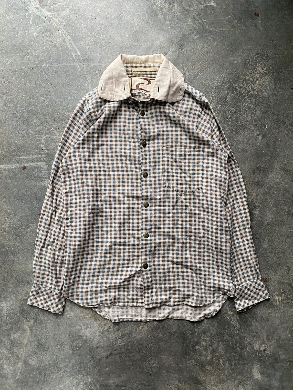20471120 × Beauty Beast 90s Beauty: Beast high collar check shirt Size US M / EU 48-50 / 2 - 2 Thumbnail