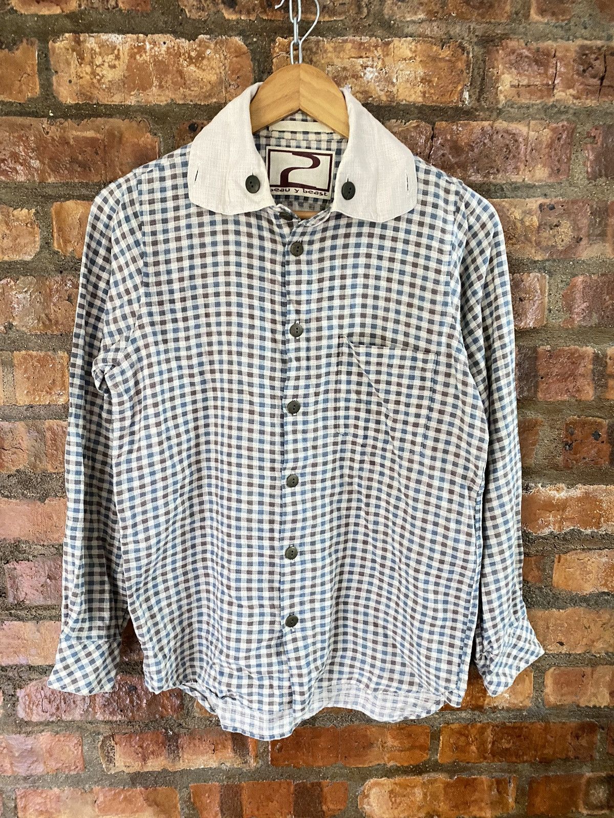 20471120 × Beauty Beast 90s Beauty: Beast high collar check shirt Size US M / EU 48-50 / 2 - 3 Thumbnail
