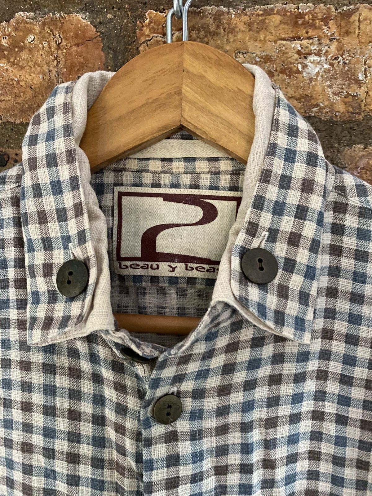 20471120 × Beauty Beast 90s Beauty: Beast high collar check shirt Size US M / EU 48-50 / 2 - 7 Thumbnail