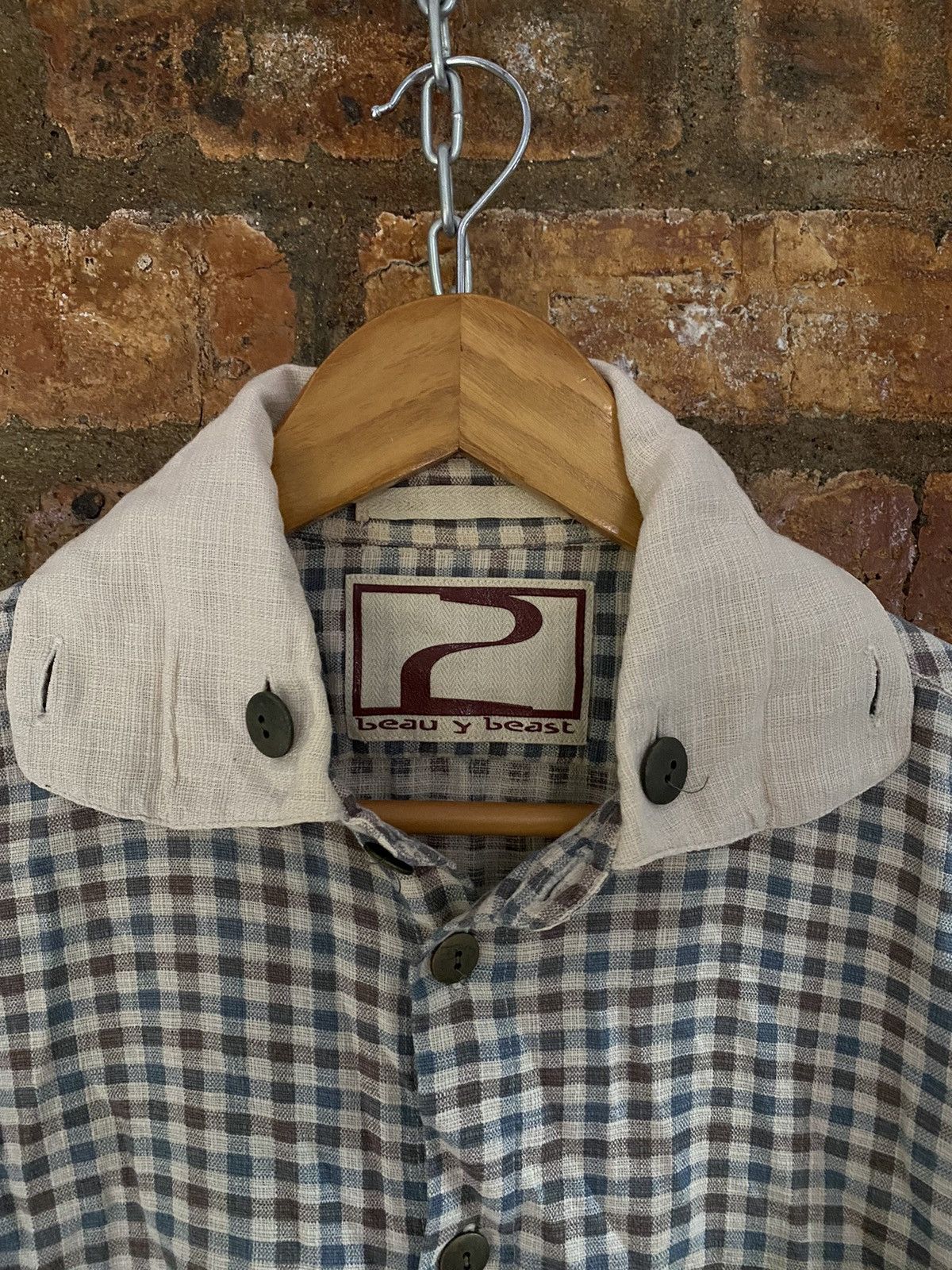 20471120 × Beauty Beast 90s Beauty: Beast high collar check shirt Size US M / EU 48-50 / 2 - 8 Thumbnail