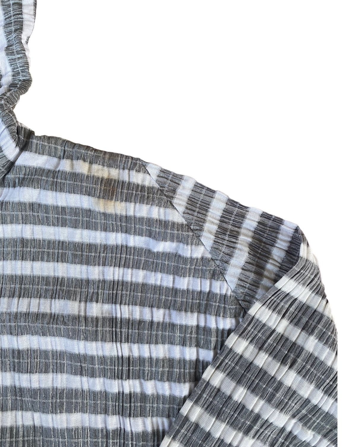 Pleats Please Issey Miyake Vintage Issey Miyake Pleats Please Striped Hoodie Jacket Size M / US 6-8 / IT 42-44 - 4 Thumbnail