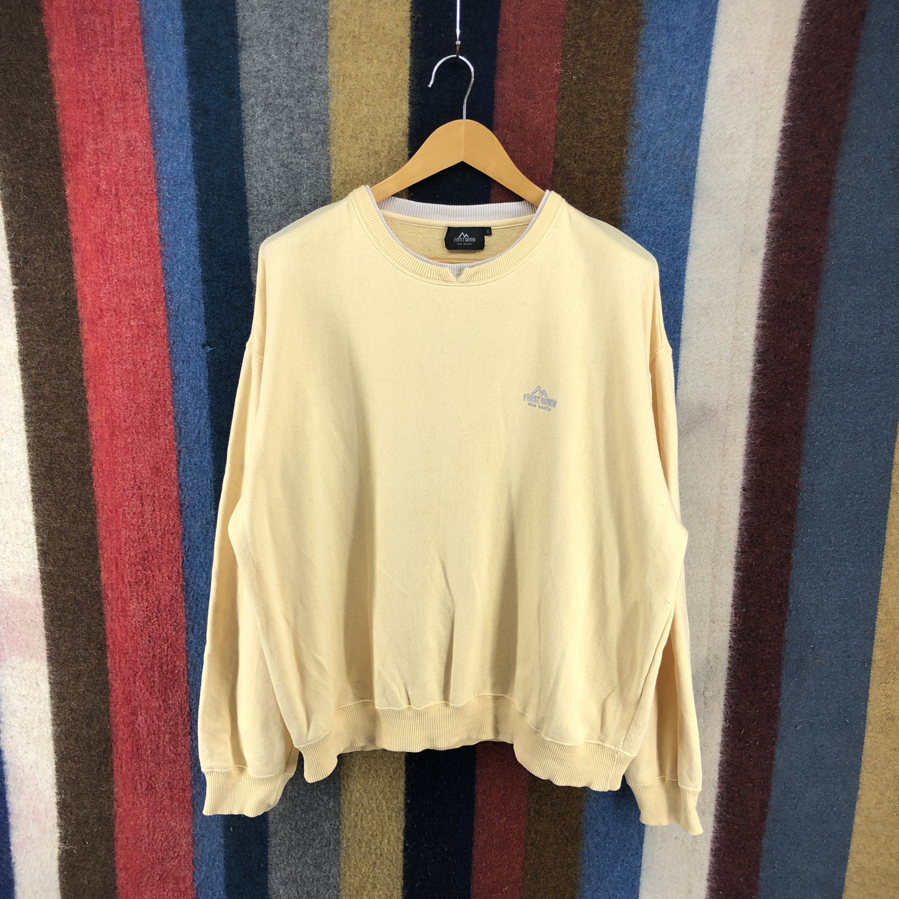 image of First Down Crew Neck Sweatshirt 0237/k in Yellow, Men's (Size 2XL)