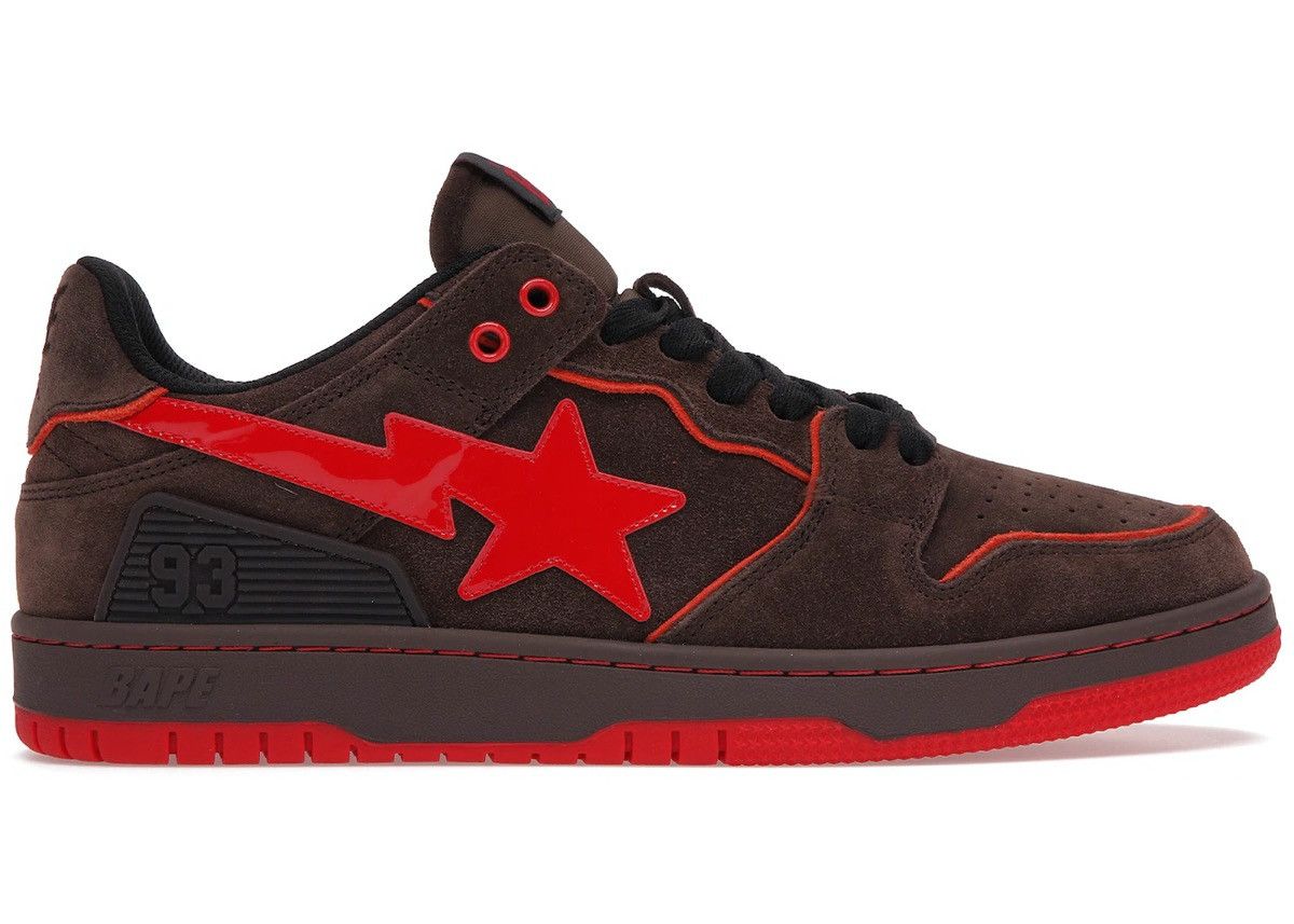 A Bathing Ape Bape Bapesta Sk8 Brown Suede Shoes Sneakers 12
