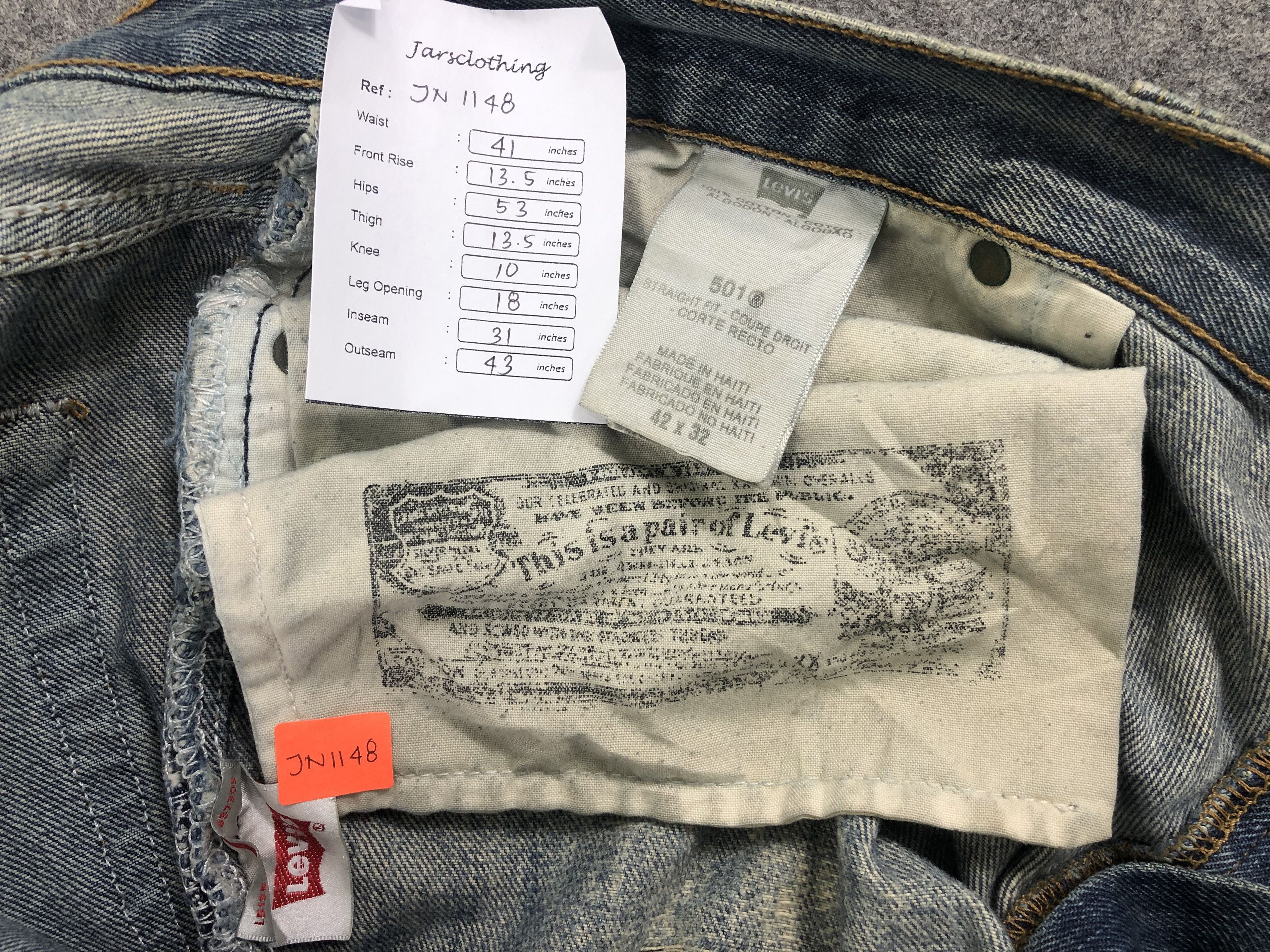 Levi's Ripped Blue Distressed Vintage Levi's 501 Denim -JN1148 Size US 41 - 8 Thumbnail