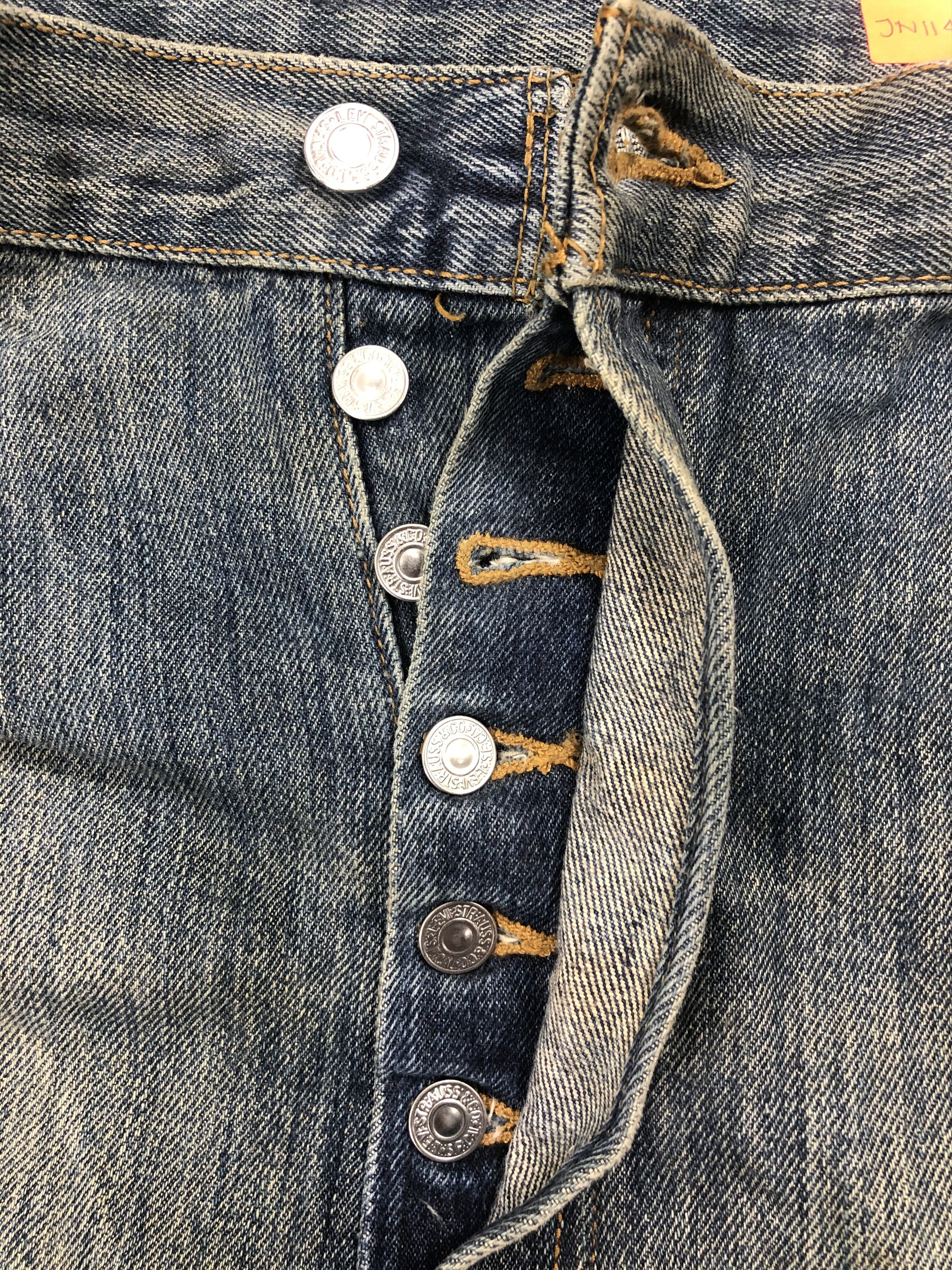 Levi's Ripped Blue Distressed Vintage Levi's 501 Denim -JN1148 Size US 41 - 6 Thumbnail