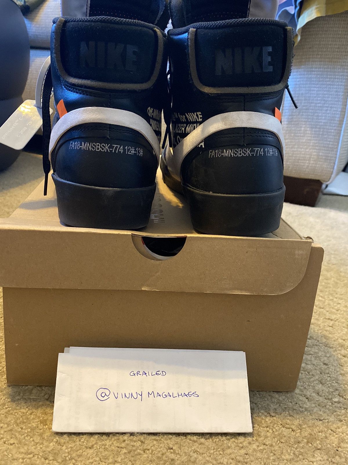 Nike × Off-White Nike X Off-White The 10: Blazer Mid "Grim Reaper" sneakers Size US 13 / EU 46 - 5 Thumbnail