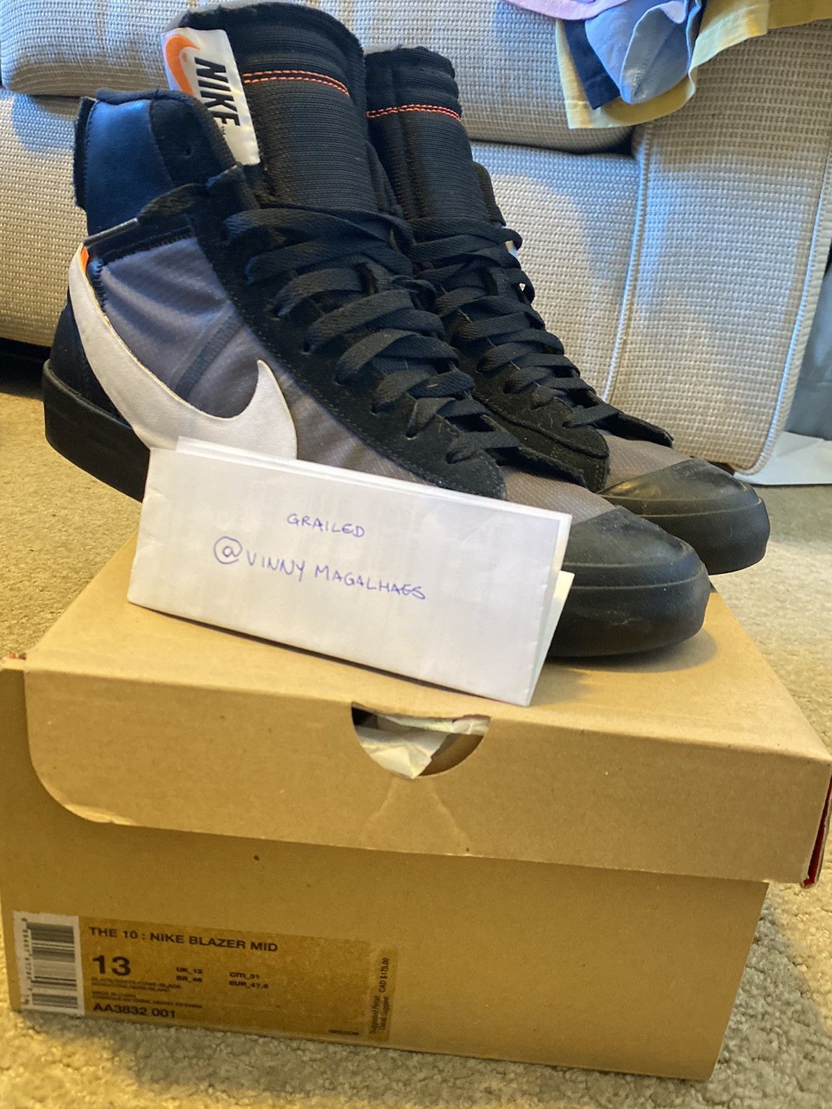 Nike × Off-White Nike X Off-White The 10: Blazer Mid "Grim Reaper" sneakers Size US 13 / EU 46 - 1 Thumbnail