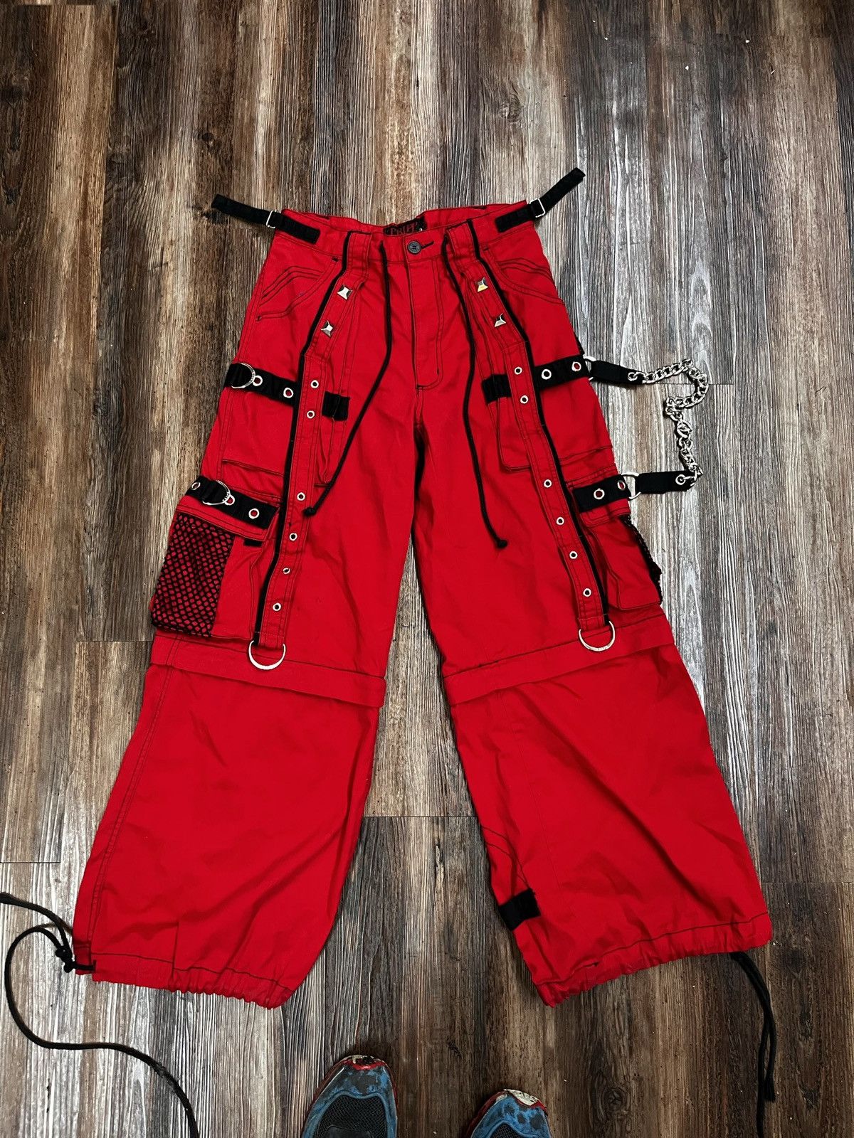 Tripp Nyc VTG Tripp NYC Red Goth Raver Pants LRG Brass Knuckle | Grailed