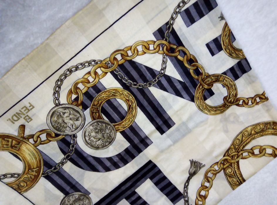 Designer Fendi overprint cotton handkerchief bandana mini scarf | Grailed