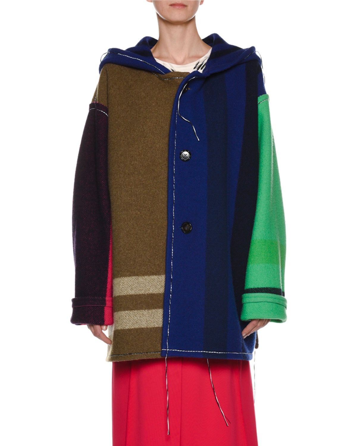 Marni $2500 Heavyweight Patchwork Hooded Parka Coat Size US L / EU 52-54 / 3 - 2 Thumbnail