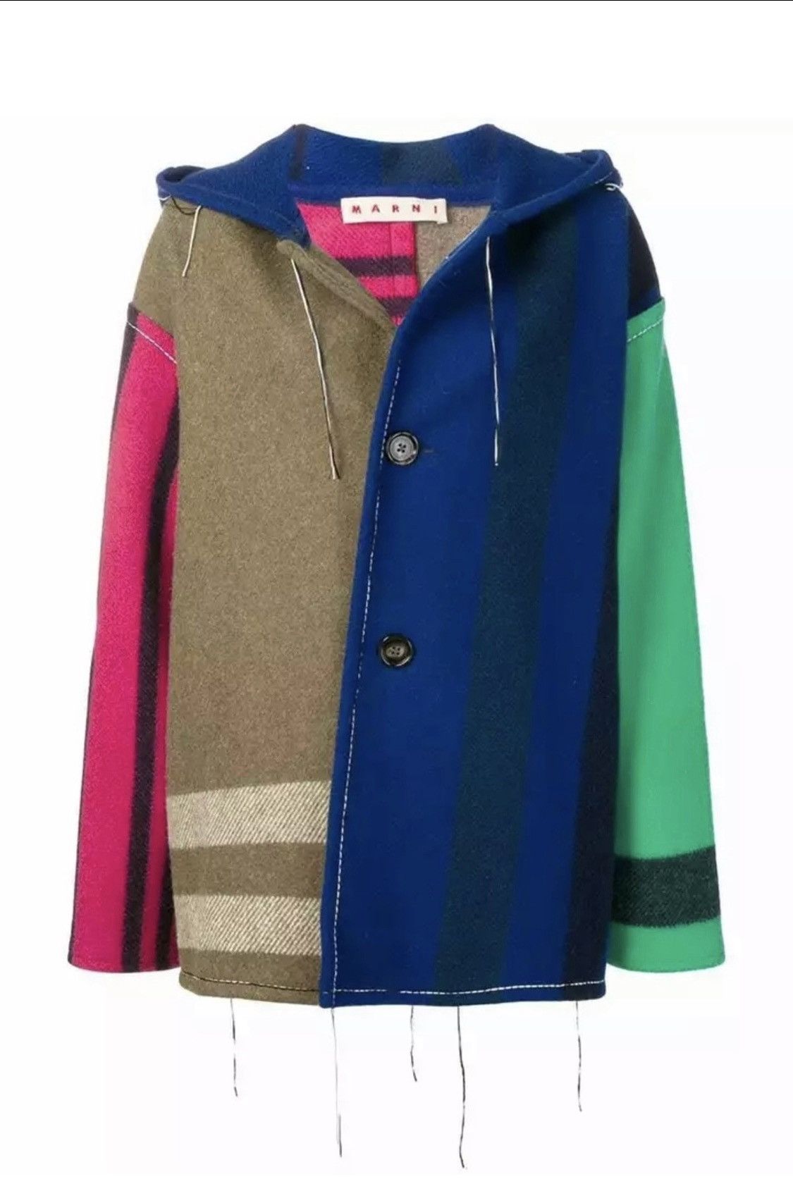 Marni $2500 Heavyweight Patchwork Hooded Parka Coat Size US L / EU 52-54 / 3 - 1 Thumbnail