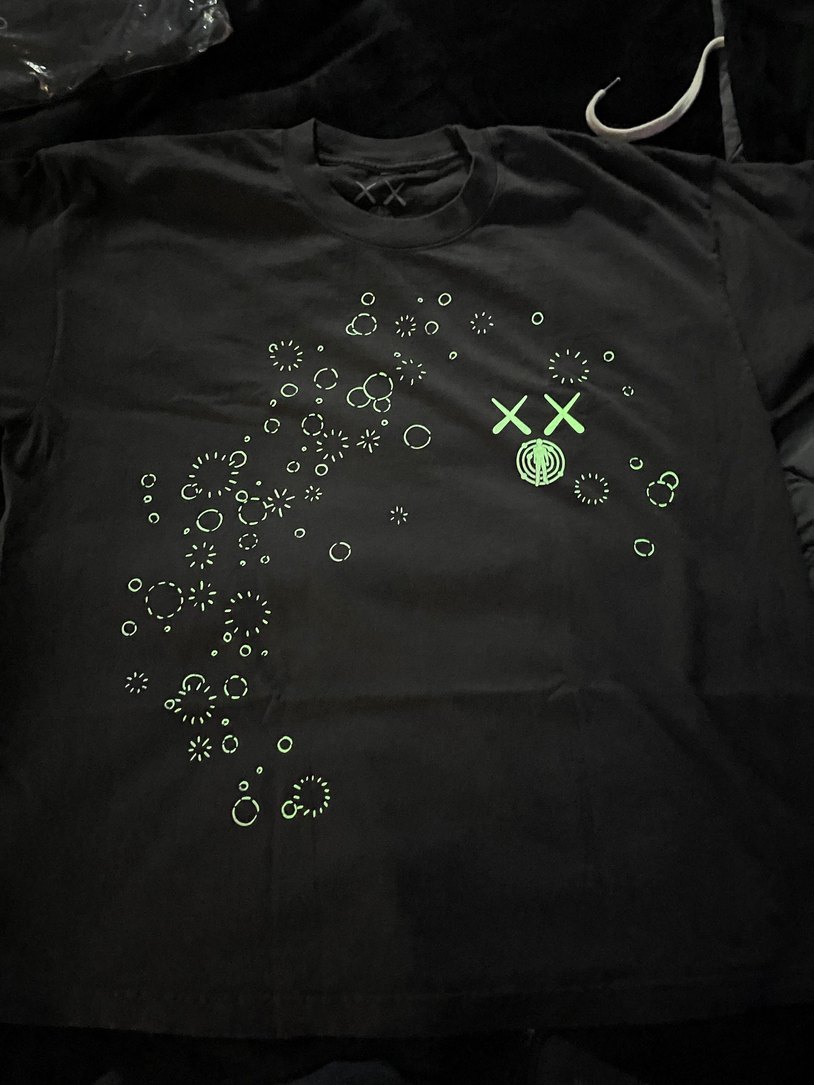 Kid outlets Cudi Kaws Glow in the Dark Shirt XL