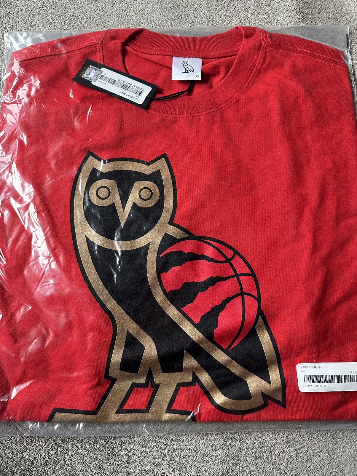 image of Ovo X Nba Toronto Raptors OG Owl T-Shirt New With Tags in Red, Men's (Size XL)