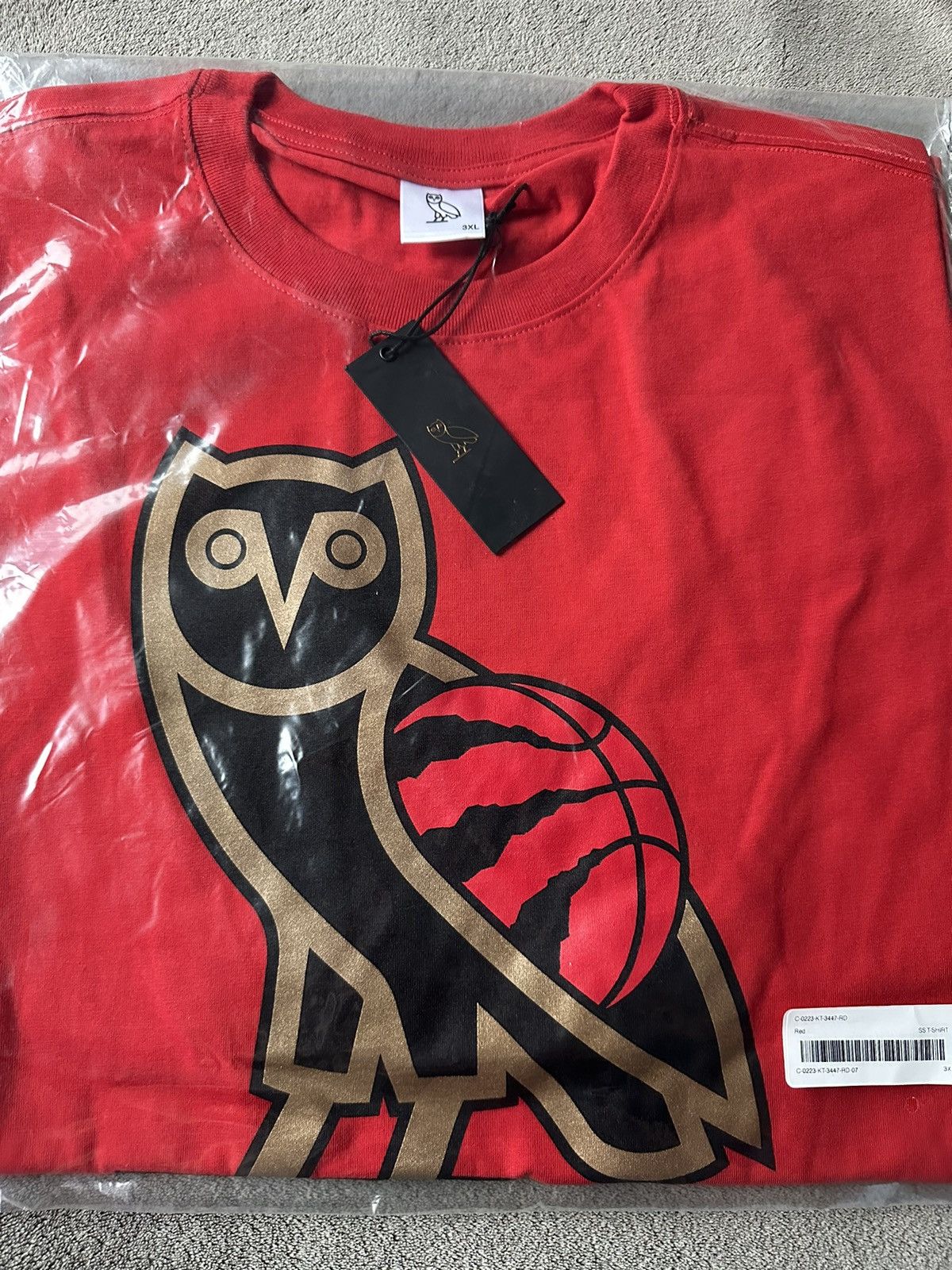 image of Size 3Xl Ovo X Nba Toronto Raptors Owl T-Shirt New With Tags in Red, Men's