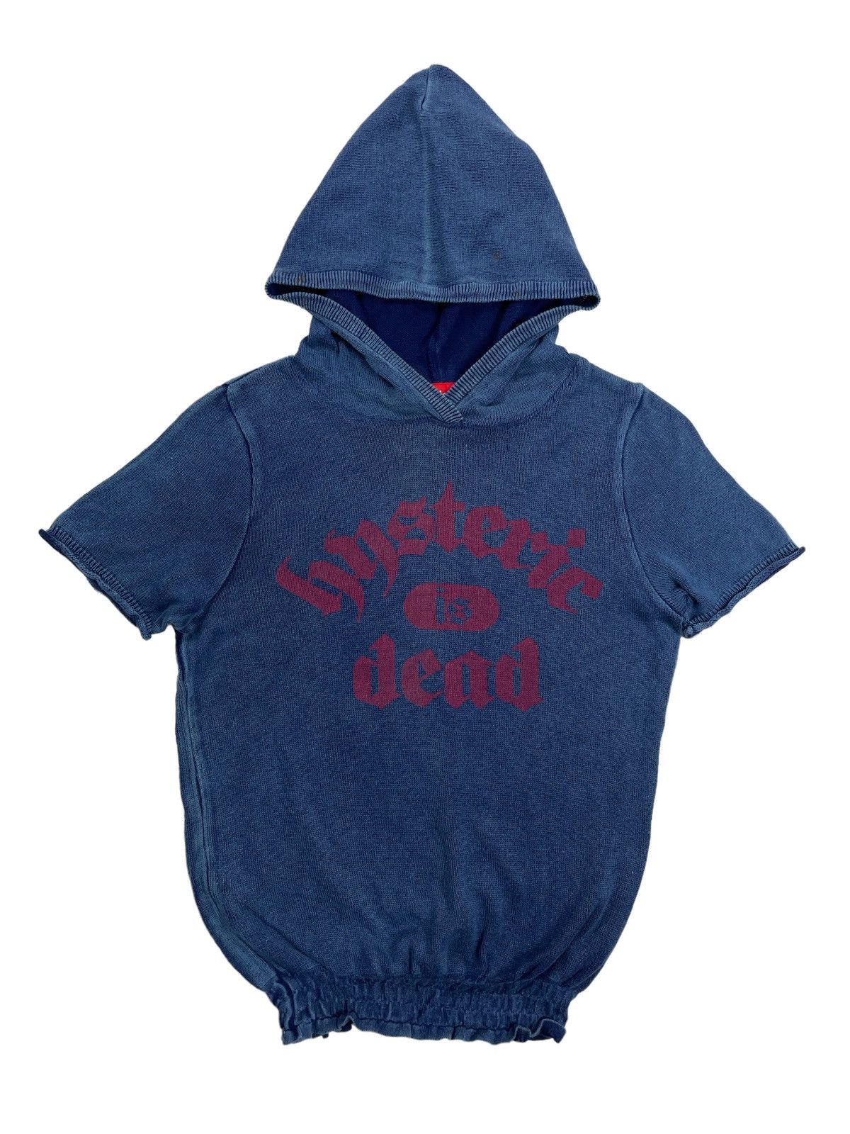 Hysteric Glamour 🇯🇵 Hysteric is Dead 🇯🇵 Indigo Blue Dyed Cropped Top Hoodie Size M / US 6-8 / IT 42-44 - 1 Thumbnail