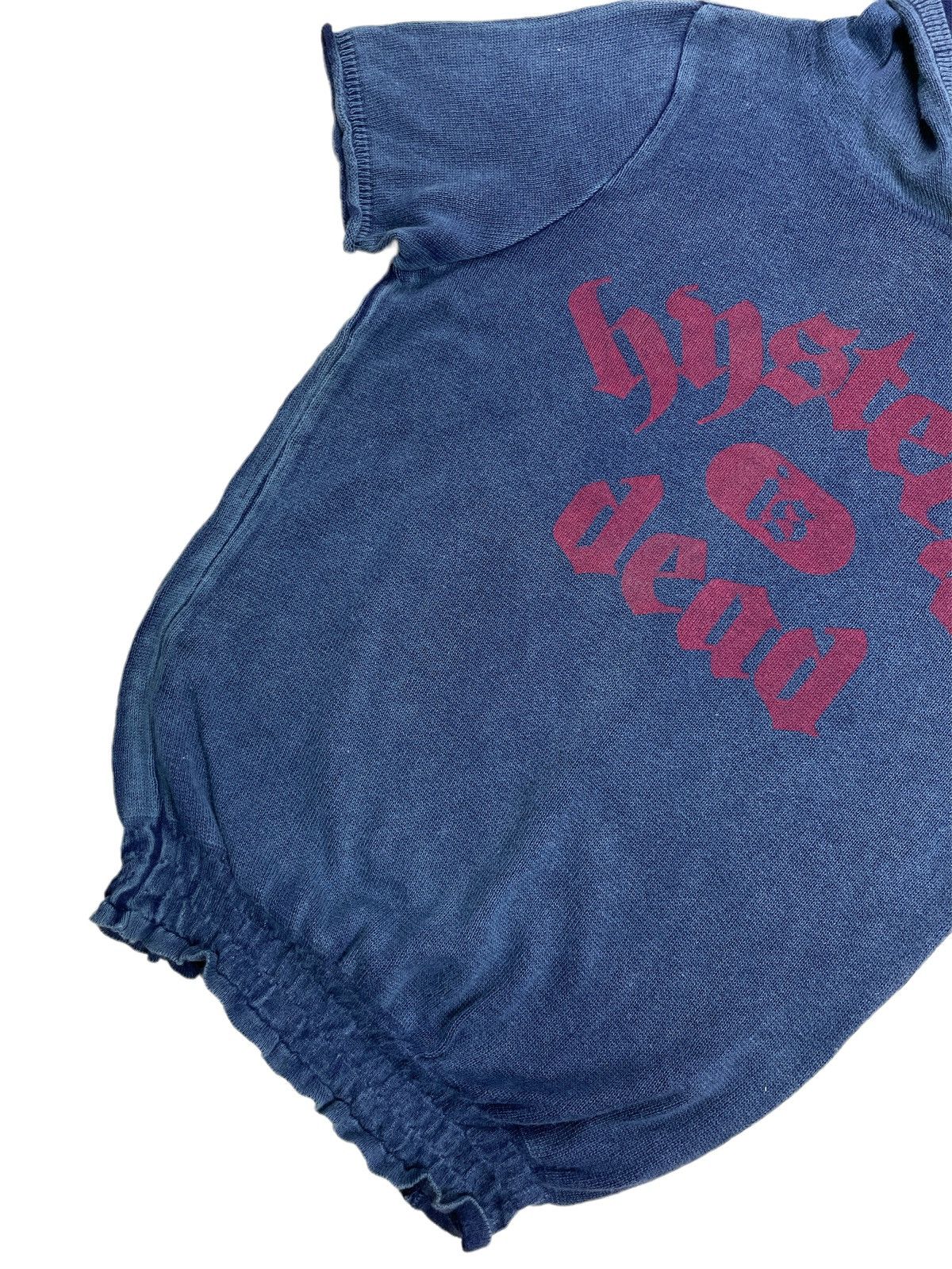 Hysteric Glamour 🇯🇵 Hysteric is Dead 🇯🇵 Indigo Blue Dyed Cropped Top Hoodie Size M / US 6-8 / IT 42-44 - 4 Thumbnail