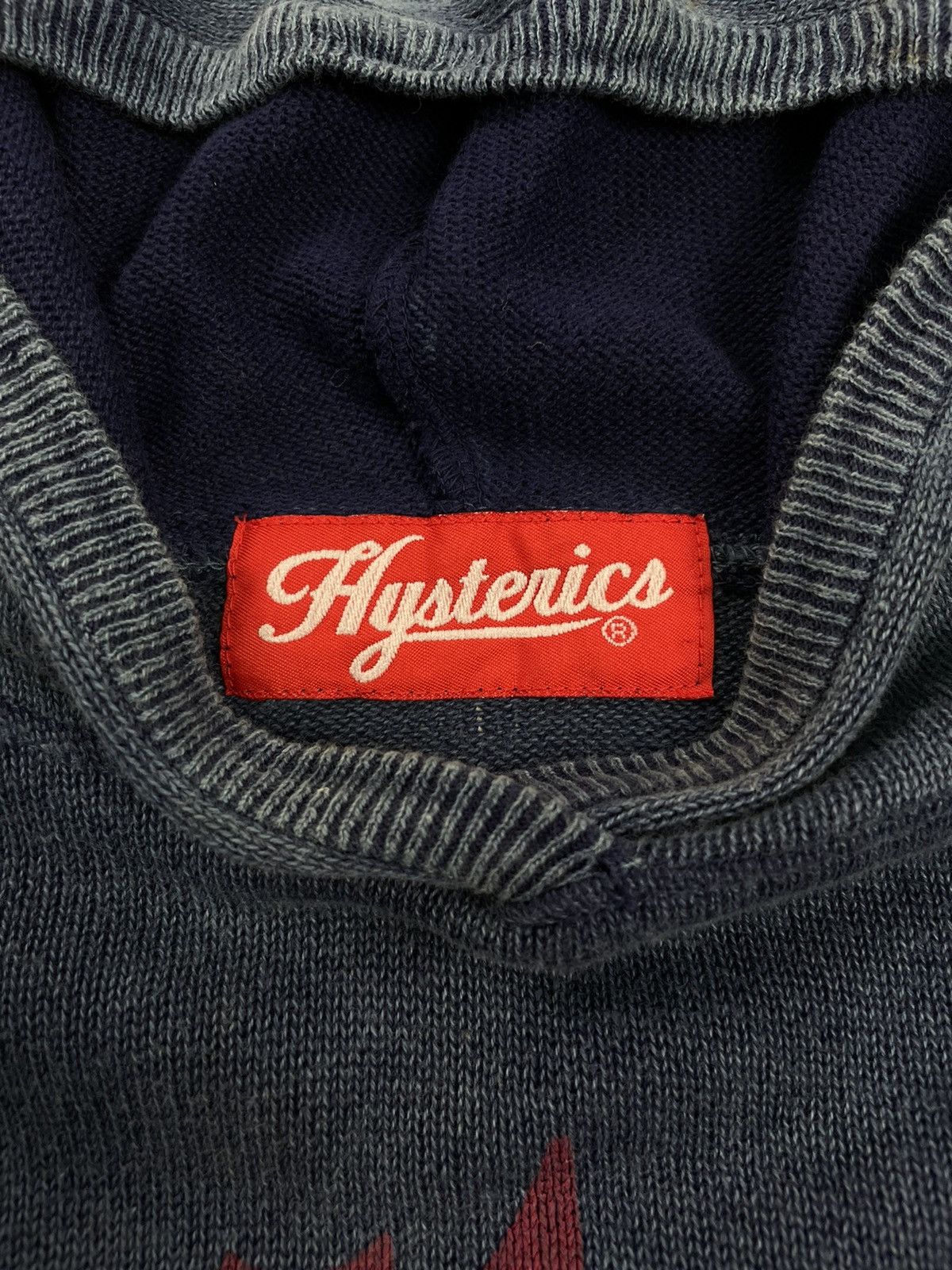 Hysteric Glamour 🇯🇵 Hysteric is Dead 🇯🇵 Indigo Blue Dyed Cropped Top Hoodie Size M / US 6-8 / IT 42-44 - 3 Thumbnail