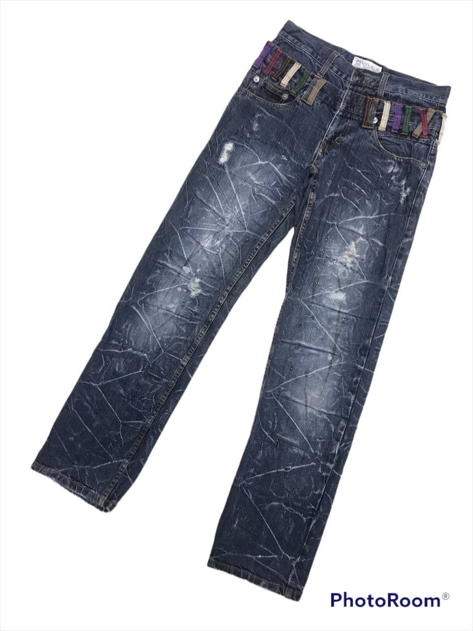 Japanese Brand SICK🔥DOUBLE WAIST DISTRESSED DENIM PANTS Size US 30 / EU 46 - 3 Thumbnail