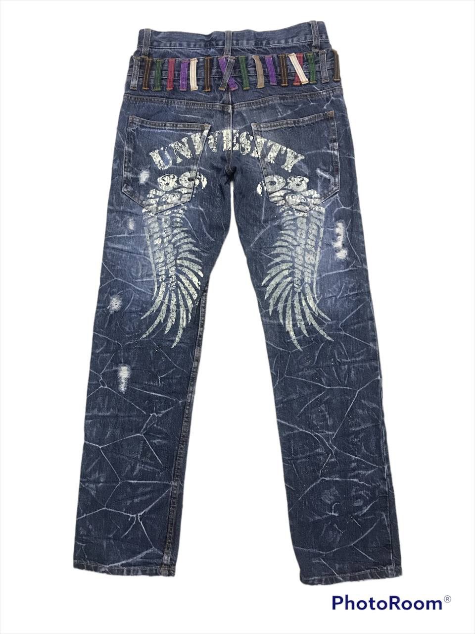 Japanese Brand SICK🔥DOUBLE WAIST DISTRESSED DENIM PANTS Size US 30 / EU 46 - 1 Thumbnail