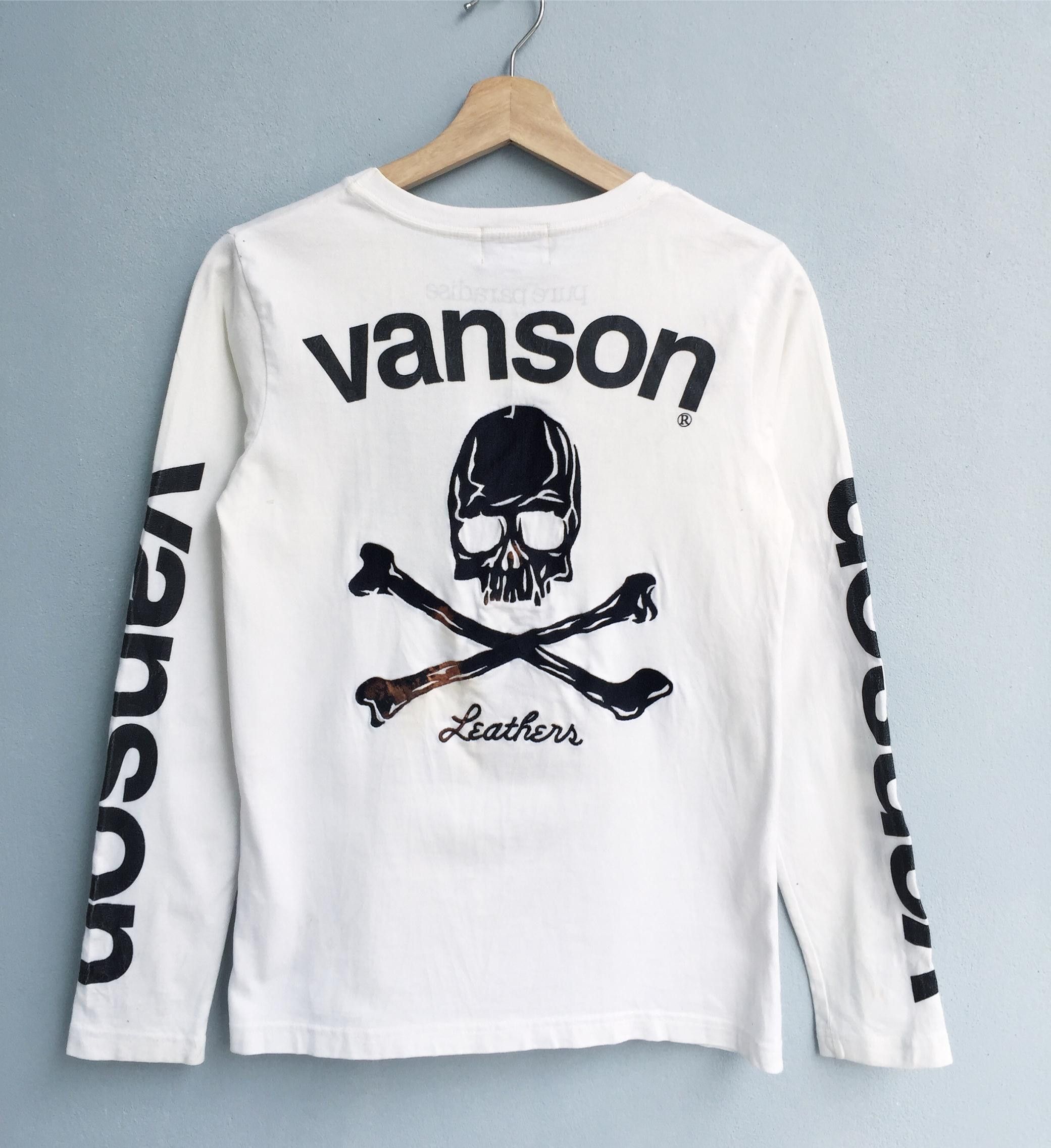 Vanson Leathers Rare Vanson Leathers Skull Embroidered Logo Tees Size US S / EU 44-46 / 1 - 1 Thumbnail