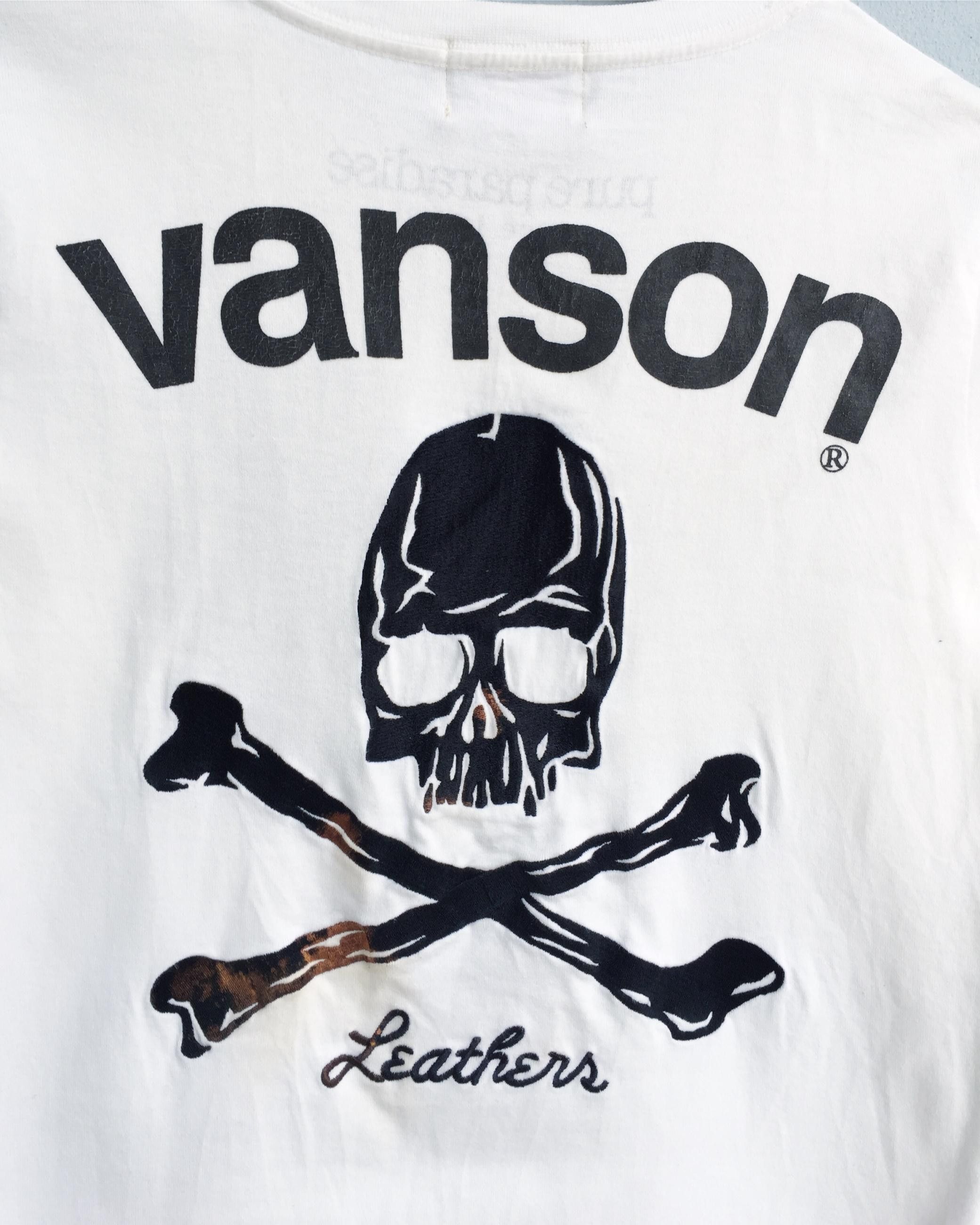 Vanson Leathers Rare Vanson Leathers Skull Embroidered Logo Tees Size US S / EU 44-46 / 1 - 8 Thumbnail