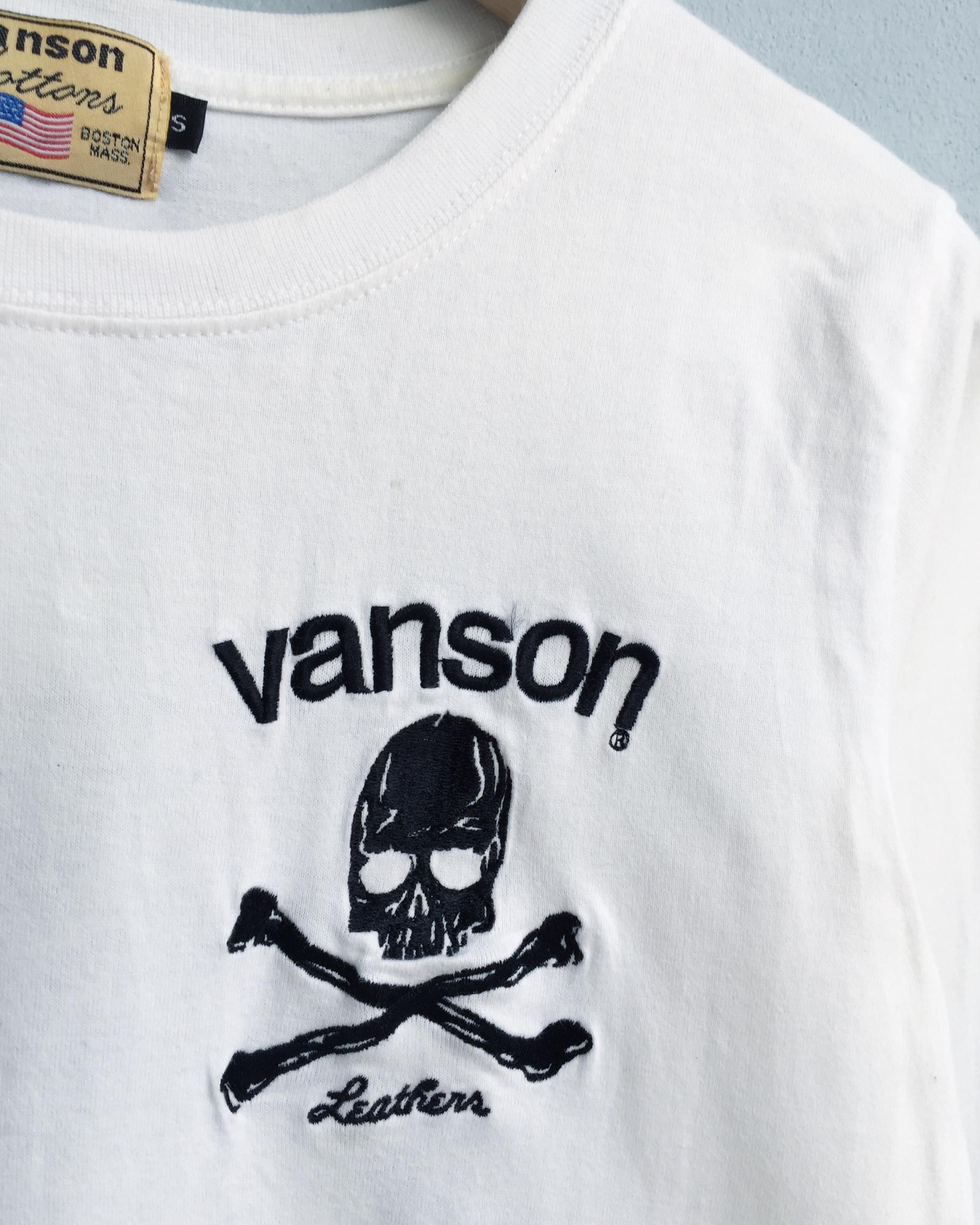 Vanson Leathers Rare Vanson Leathers Skull Embroidered Logo Tees Size US S / EU 44-46 / 1 - 4 Thumbnail