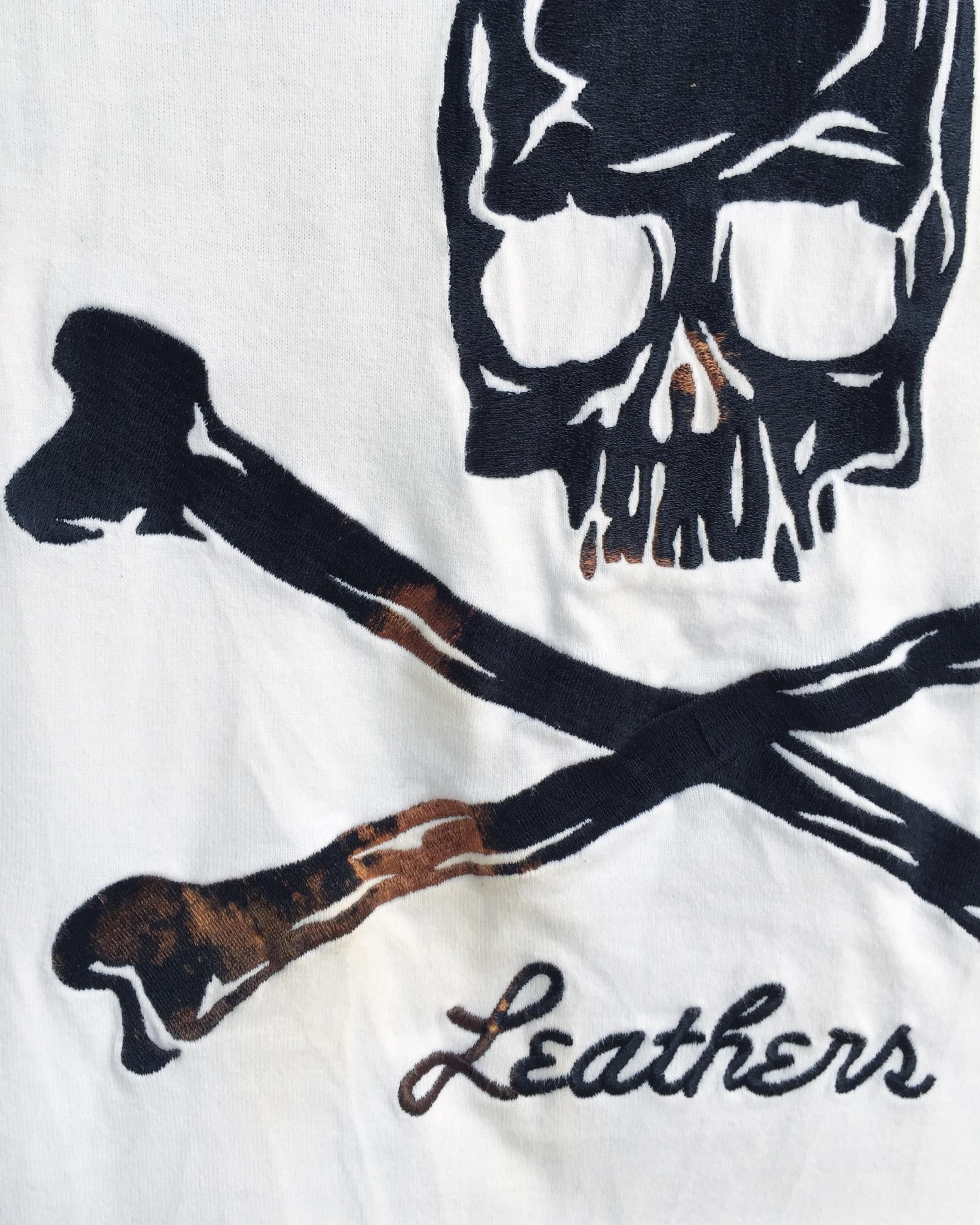 Vanson Leathers Rare Vanson Leathers Skull Embroidered Logo Tees Size US S / EU 44-46 / 1 - 11 Thumbnail