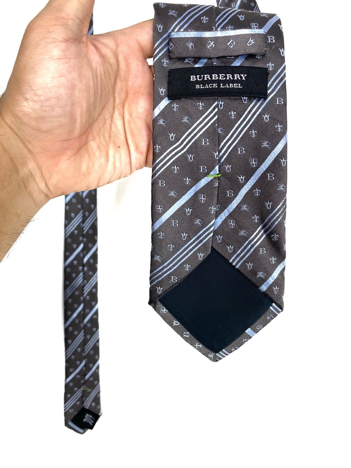 Burberry Rare Burberry Black Label Silk Neck Tie Multilogo Made Japan Size ONE SIZE - 3 Thumbnail