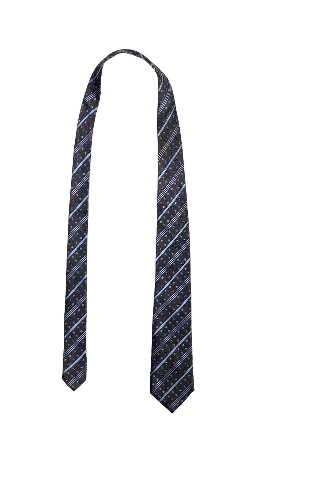 Burberry Rare Burberry Black Label Silk Neck Tie Multilogo Made Japan Size ONE SIZE - 2 Thumbnail