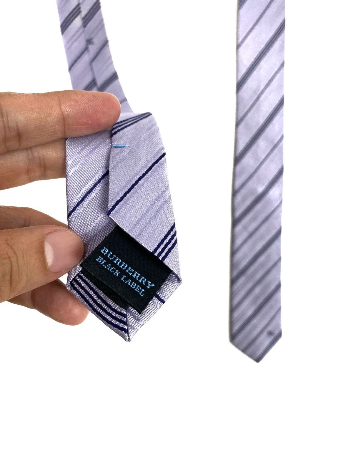 Burberry Rare‼️ Burberry Black Label Skinny Neck Tie Small Logo Japan Size ONE SIZE - 5 Thumbnail